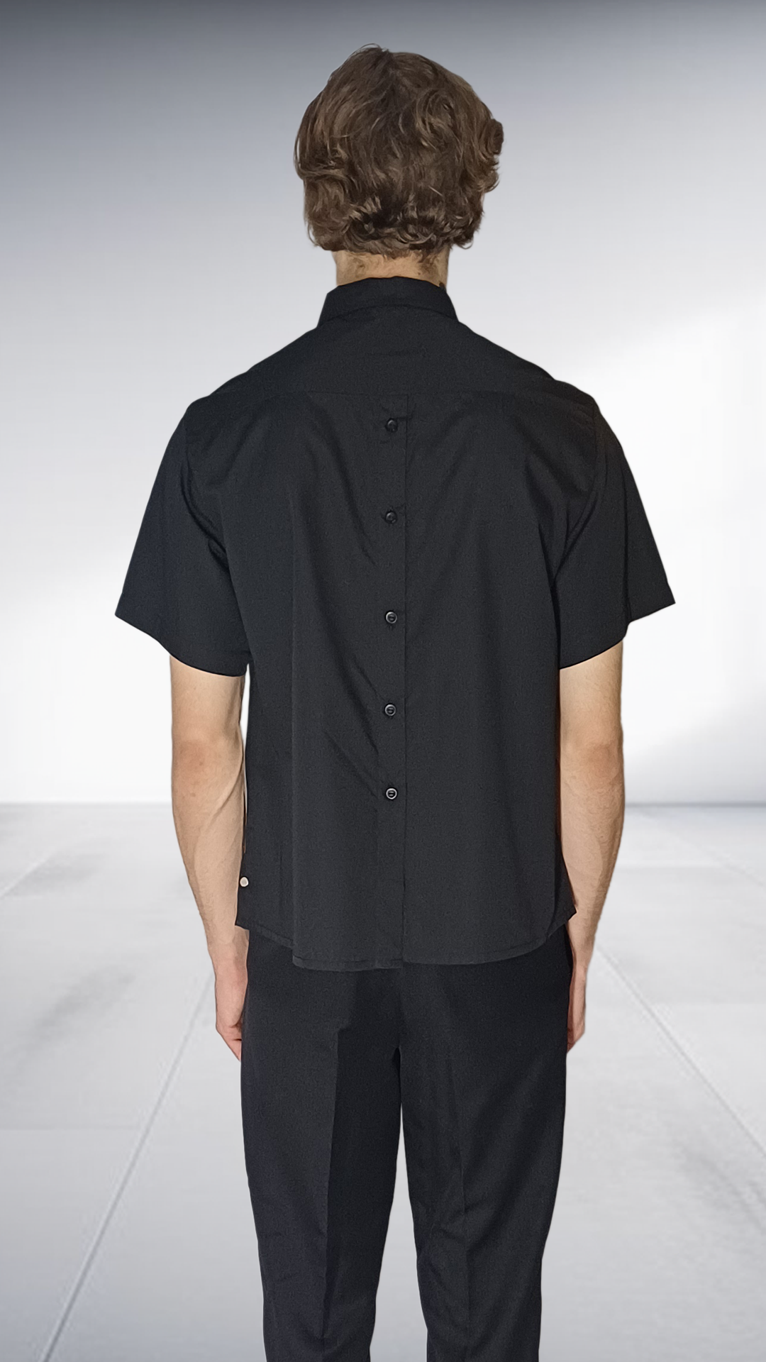 Sipho Mbuto Minimalist Short Sleeve Shirt - Black