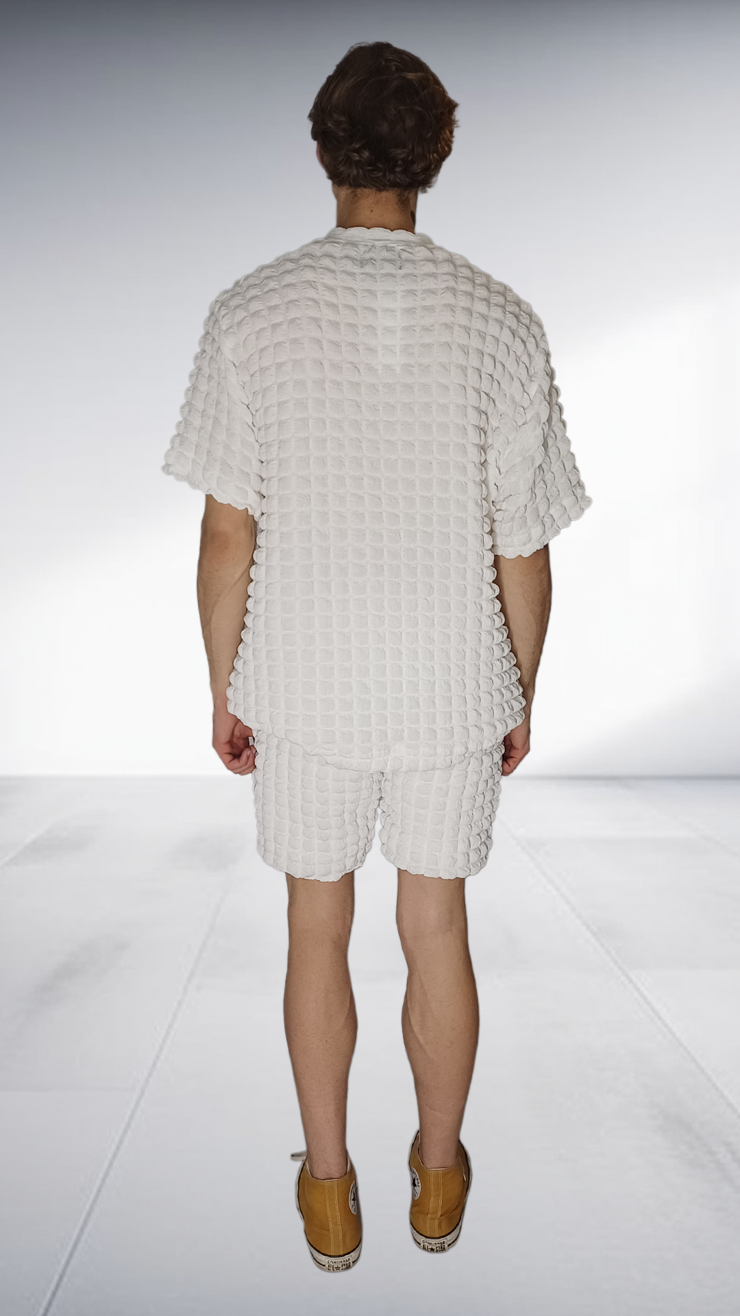 ZIMKHITHA White Textured Two-Piece Set