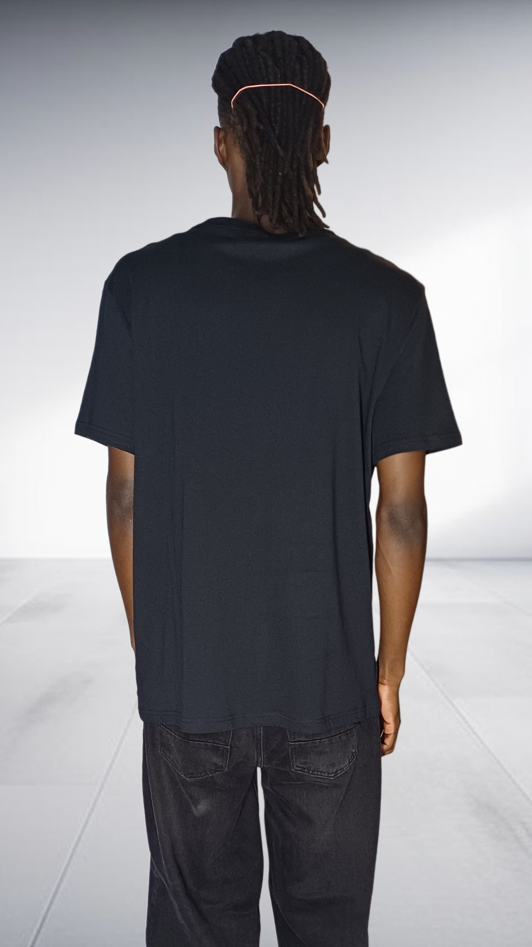 GAE Africa Logo T-Shirt - Black with Embroided African Print