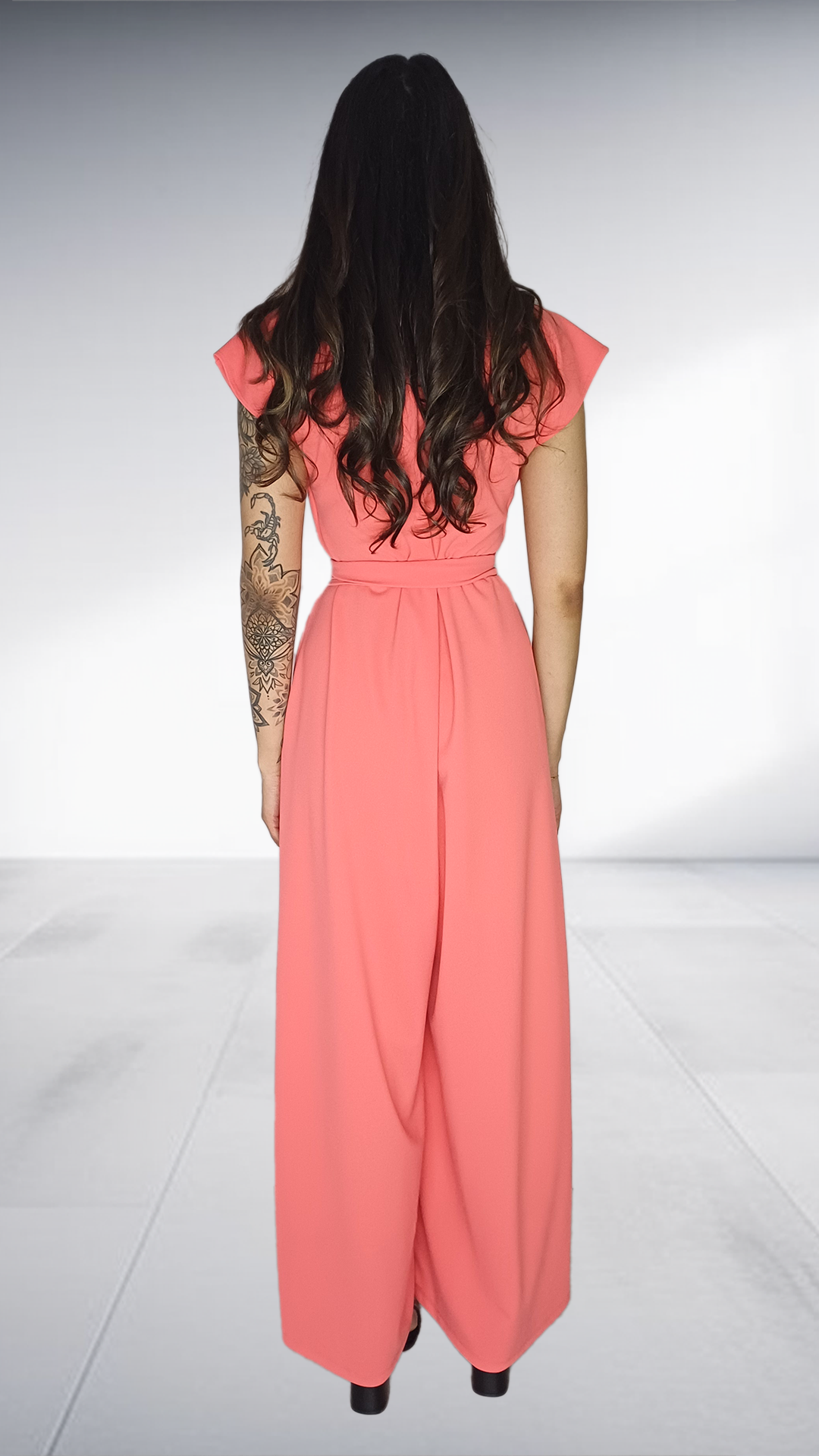 Erre Coral Pink Wrap Maxi Dress