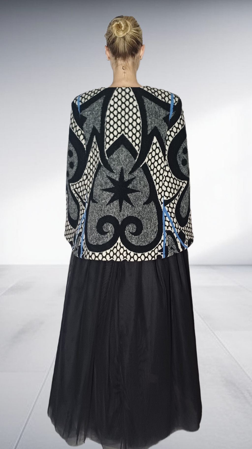 Thabo Makhetha Kobo Ea Bohali Cape - Black, White & Blue