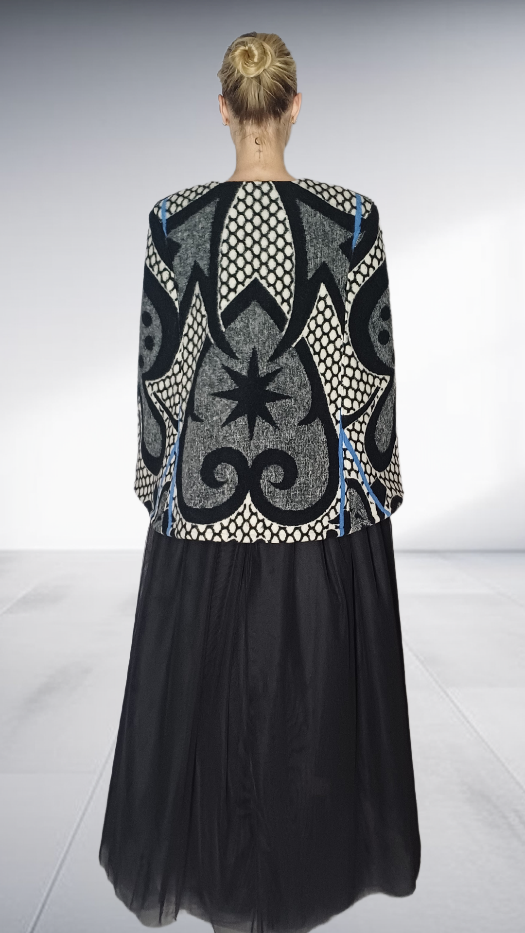 Thabo Makhetha Kobo Ea Bohali Cape - Black, White & Blue