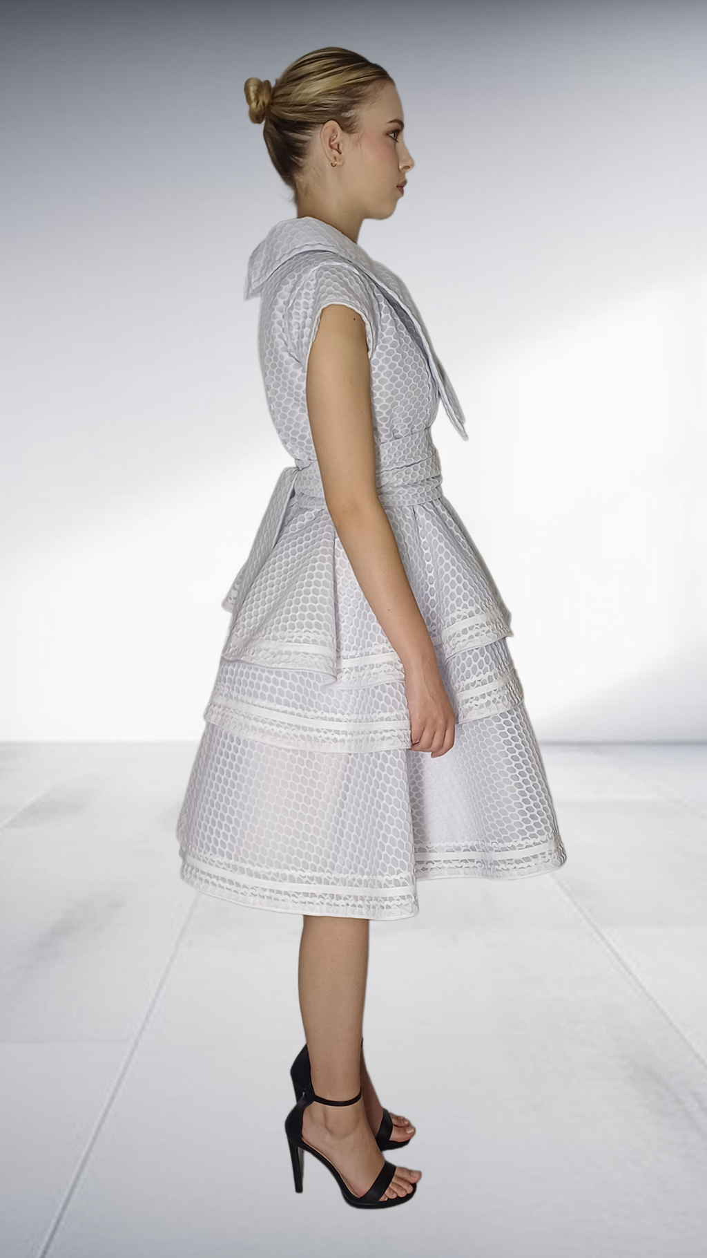 Jozsy Three-Tier Khoza Embroidered Dress - White