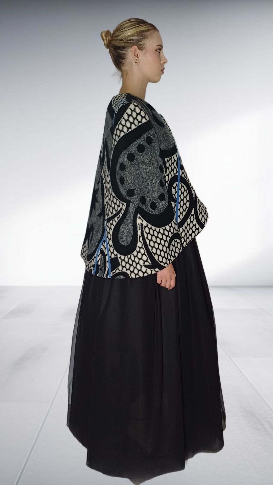 Thabo Makhetha Kobo Ea Bohali Cape - Black, White & Blue