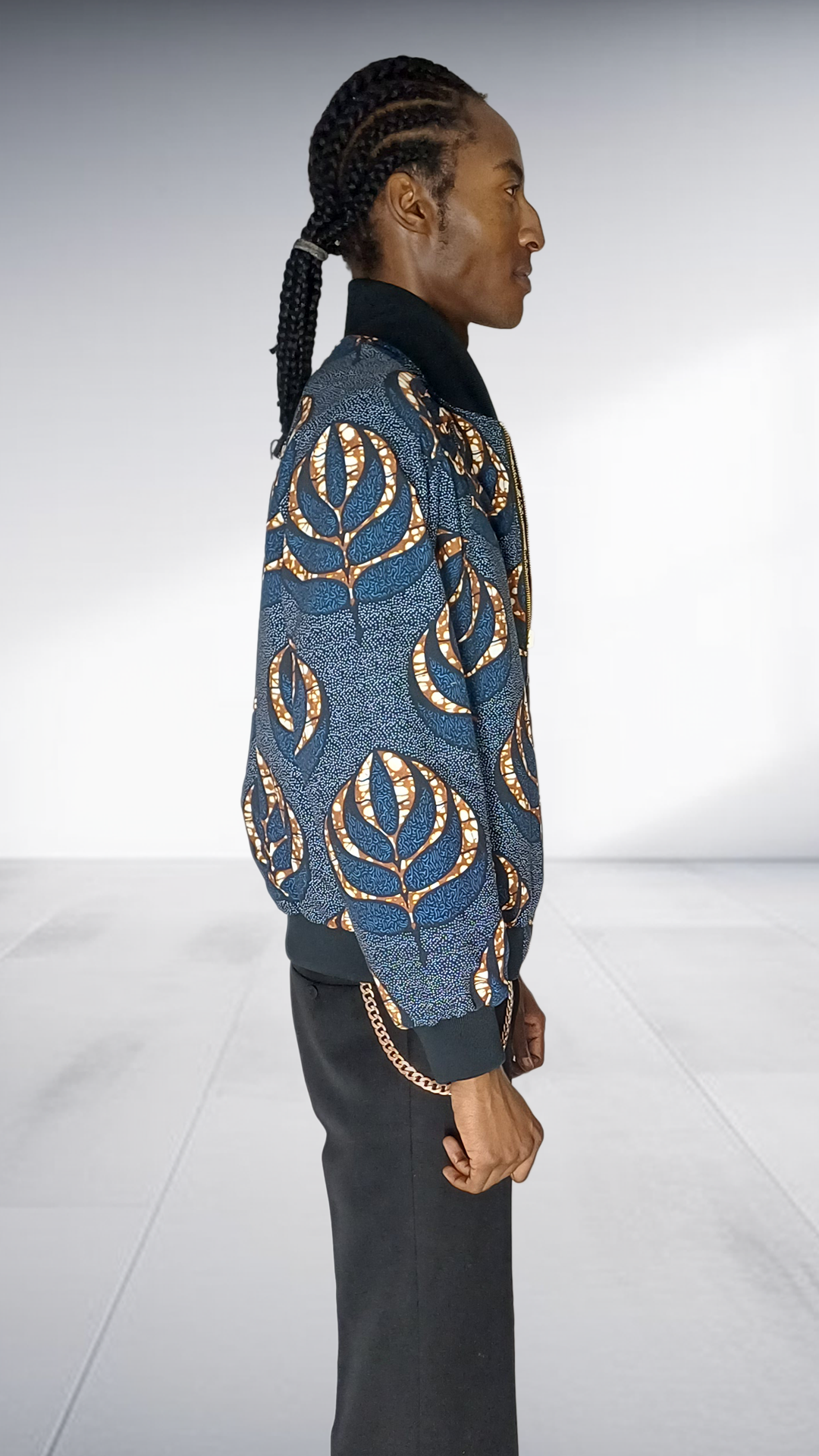 Mille Collines Reversible Akazi Bomber Jacket - Navy & Gold