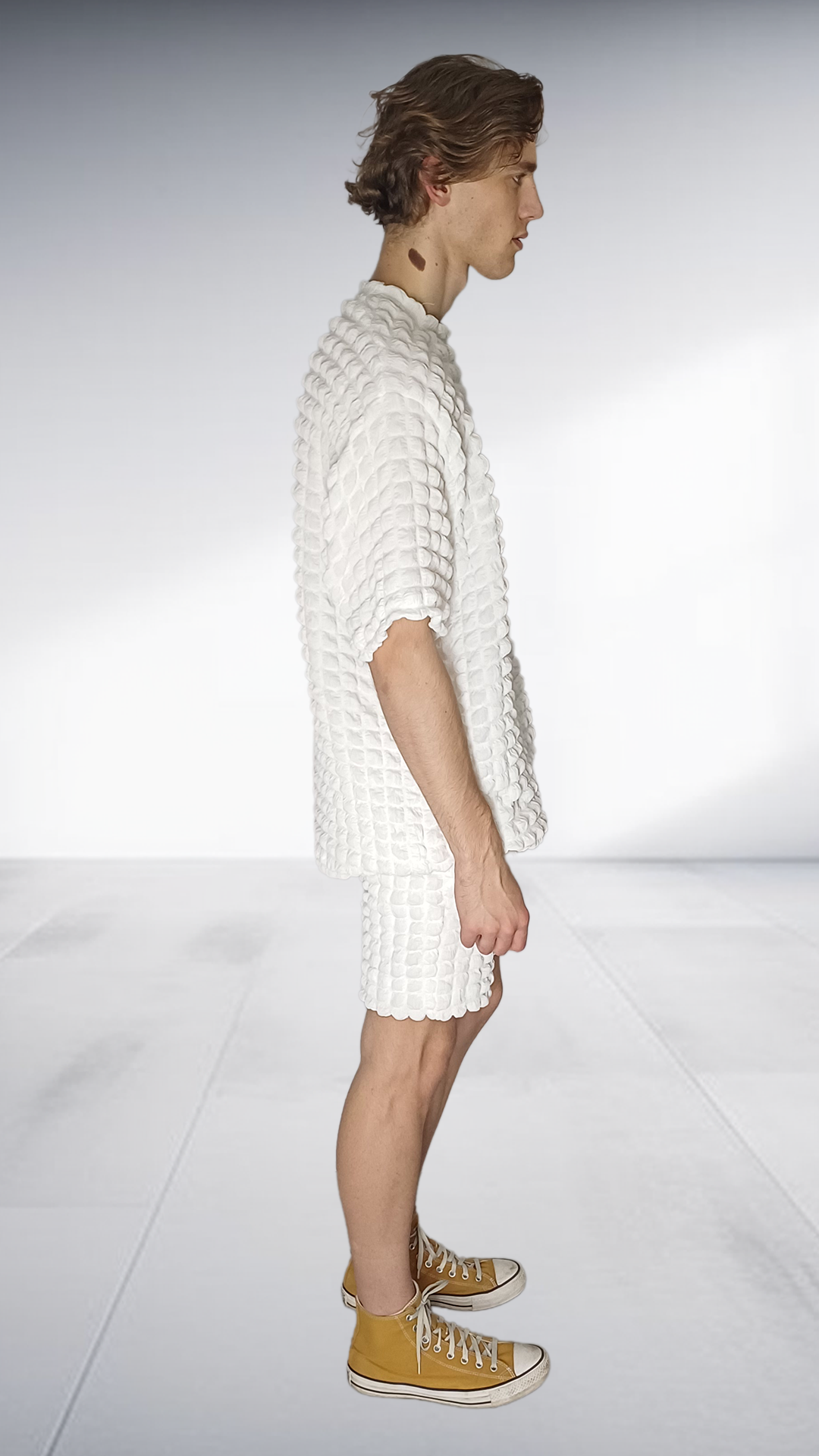 ZIMKHITHA White Textured Two-Piece Set