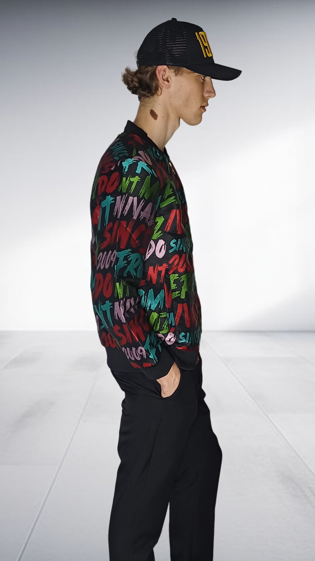 Nivaldo Thierry Graphic Print Bomber Jacket - Black Multicolor