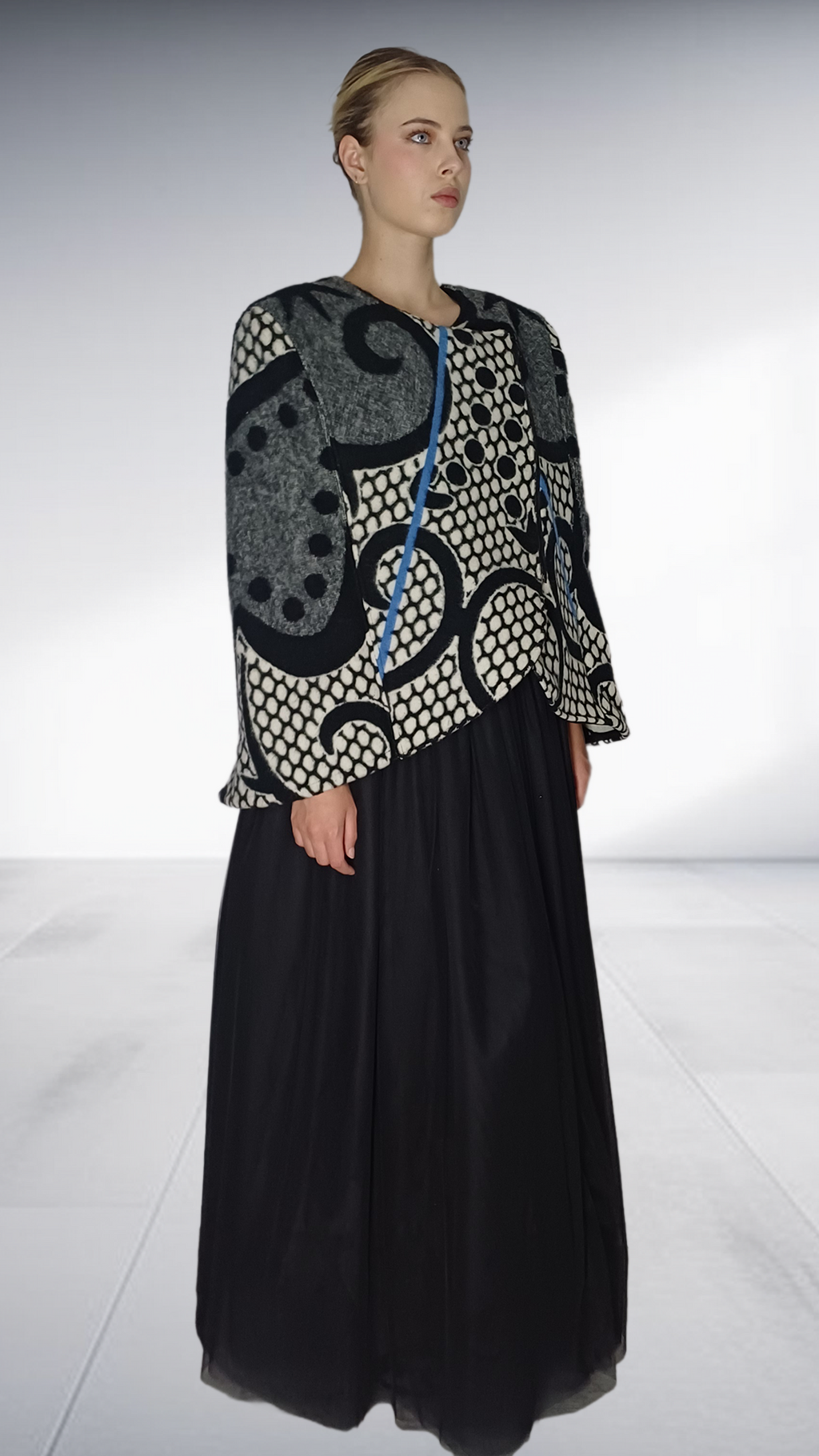 Thabo Makhetha Kobo Ea Bohali Cape - Black, White & Blue