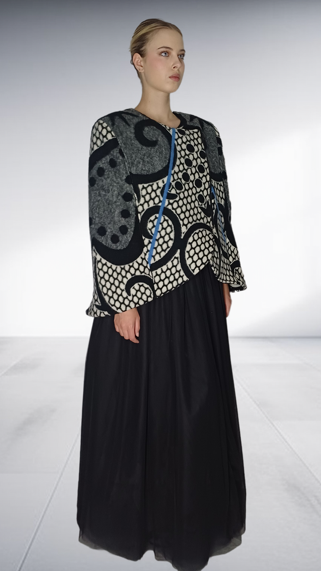 Thabo Makhetha Kobo Ea Bohali Cape - Black, White & Blue