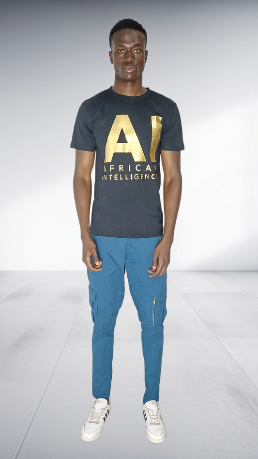 Naked Ape African Intelligence T-Shirt & Navy Cargo Pants Set