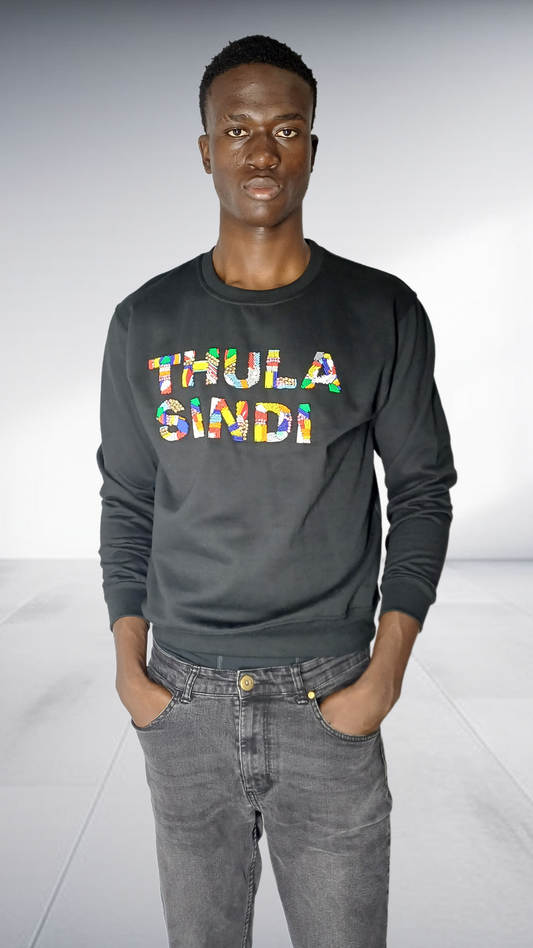 Thula Sindi Beaded Logo Sweatshirt - Black