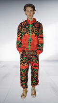 NguniBrand Ndebele Print Tracksuit - Red & Black