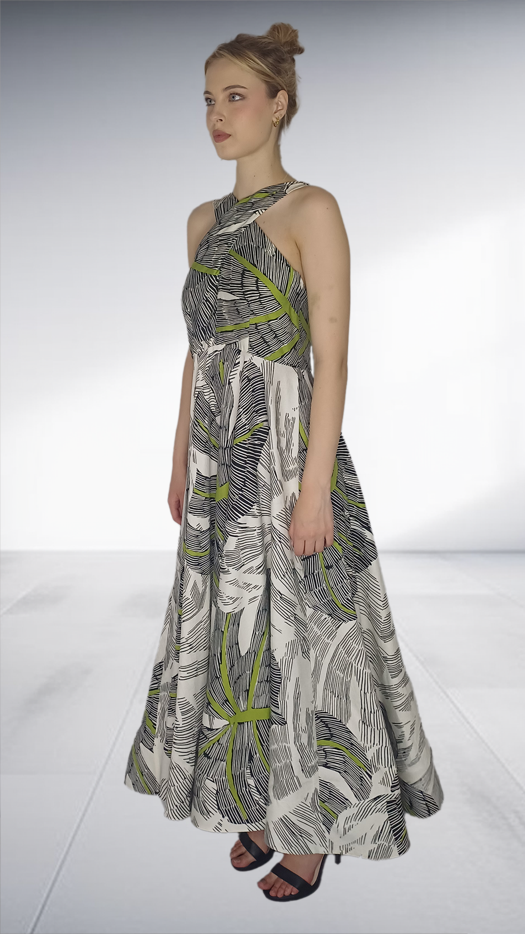 Thula Sindi - Claire Abstract Print Halter Maxi Dress