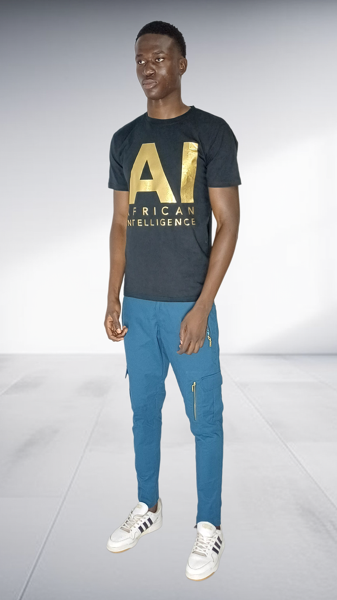 Naked Ape African Intelligence T-Shirt & Navy Cargo Pants Set