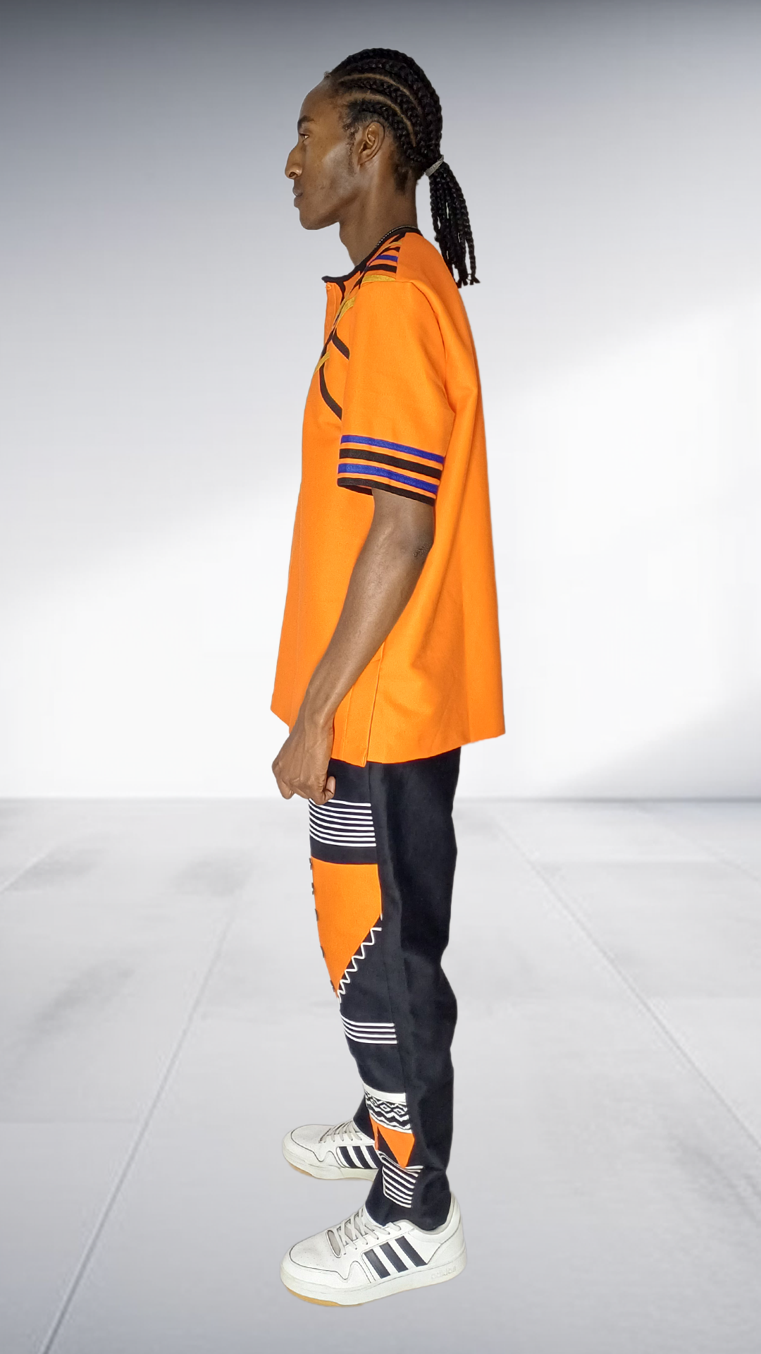 Ephymol Mbaco Xhosa Two-Piece Set - Orange & Navy