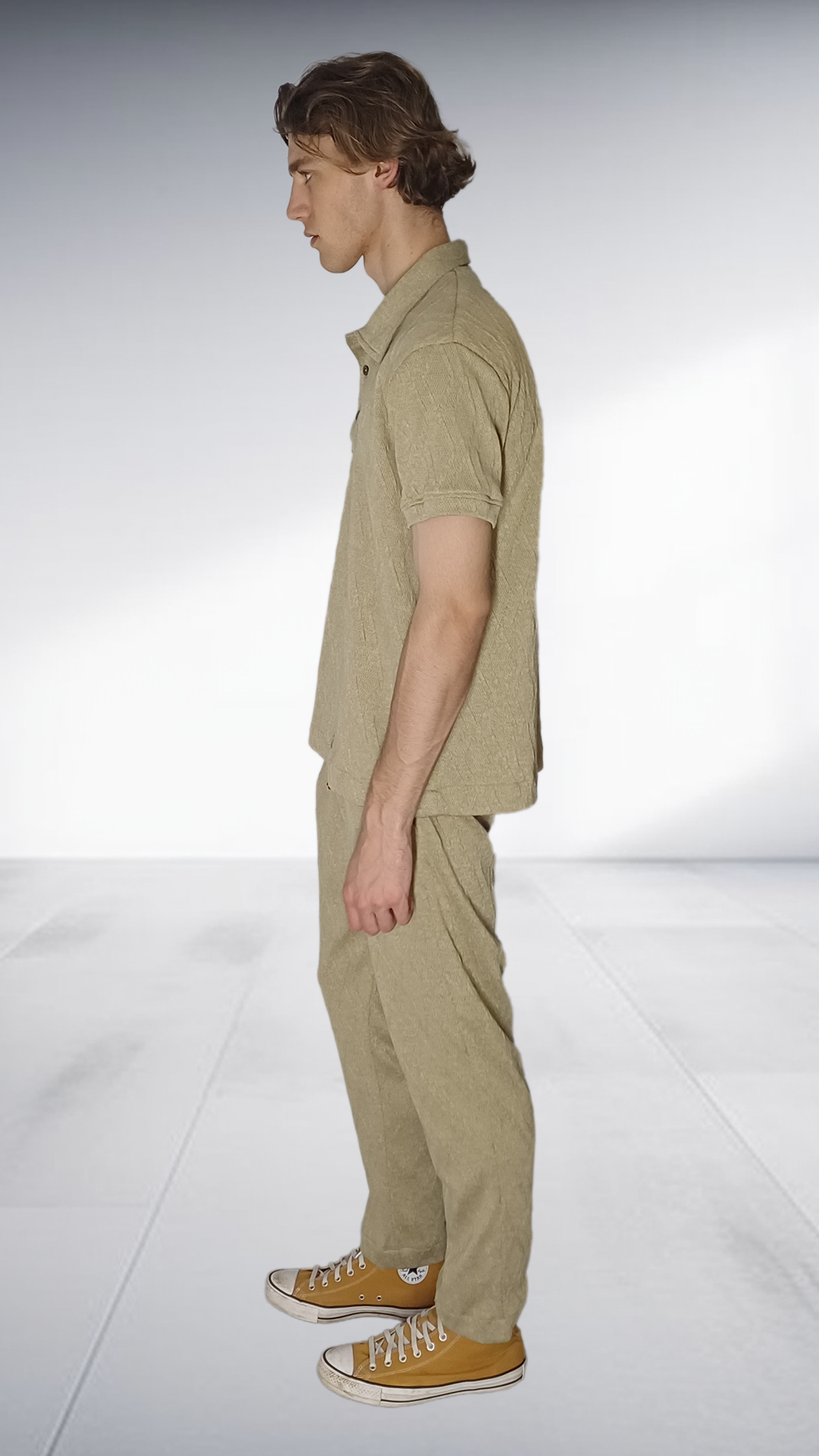 ZIMKHITHA Khaki Polo & Pants Two-Piece Set