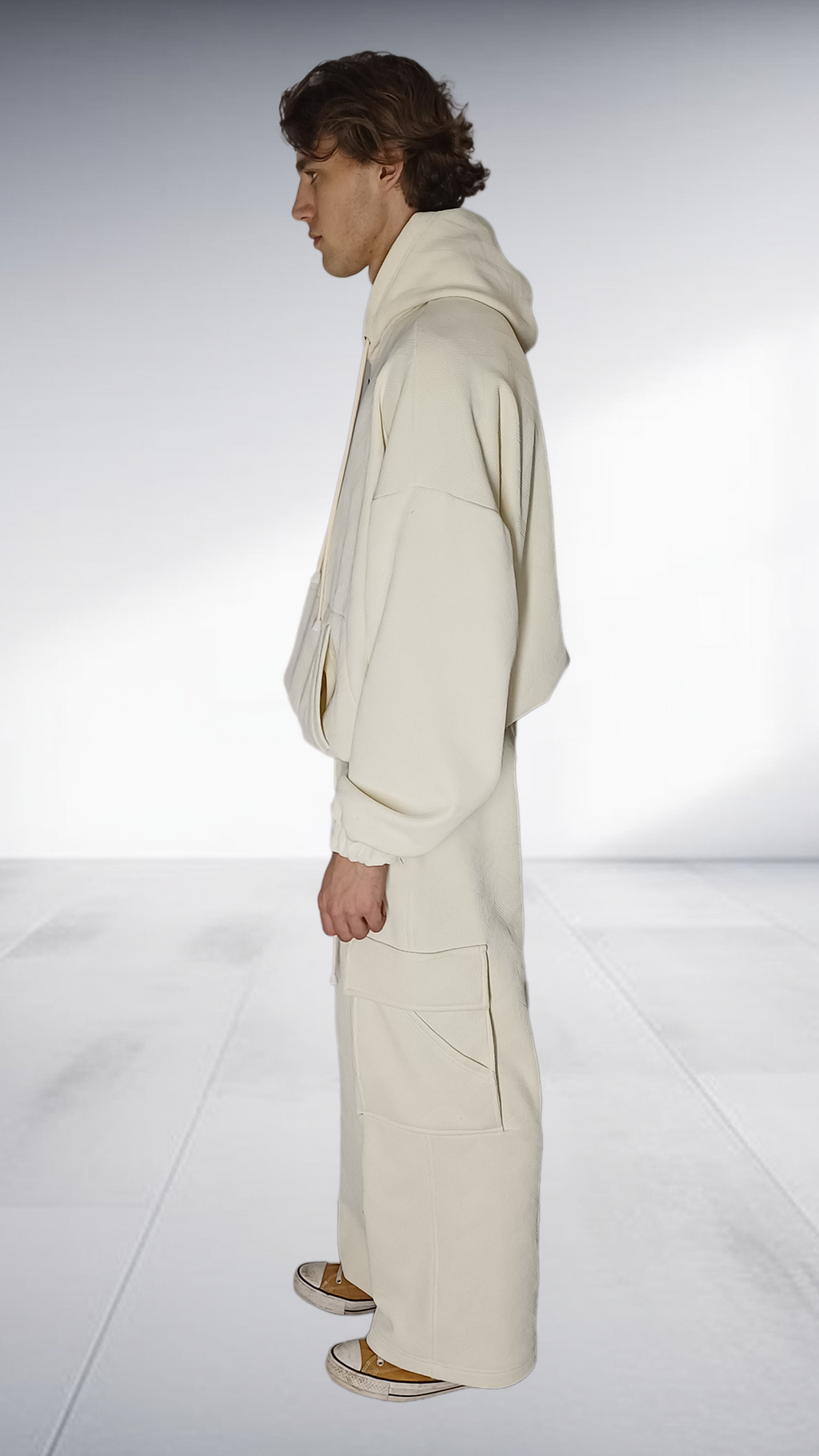 David Tlale Luxury Hoodie & Sweatpants Tracksuit - Cream