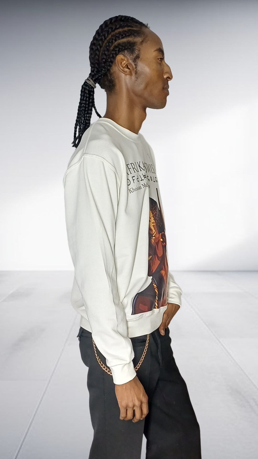Afrikanswiss Graphic Portrait Sweatshirt - Cream