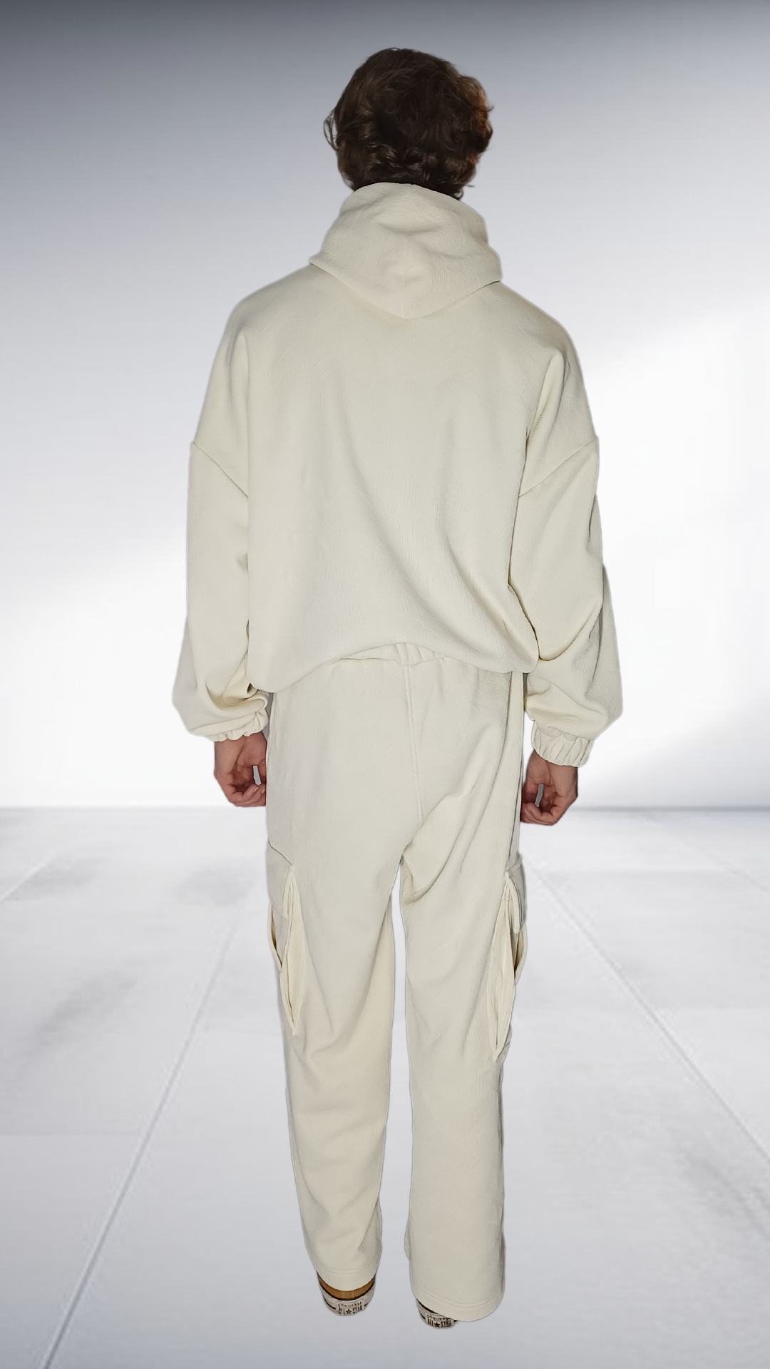 David Tlale Luxury Hoodie & Sweatpants Tracksuit - Cream
