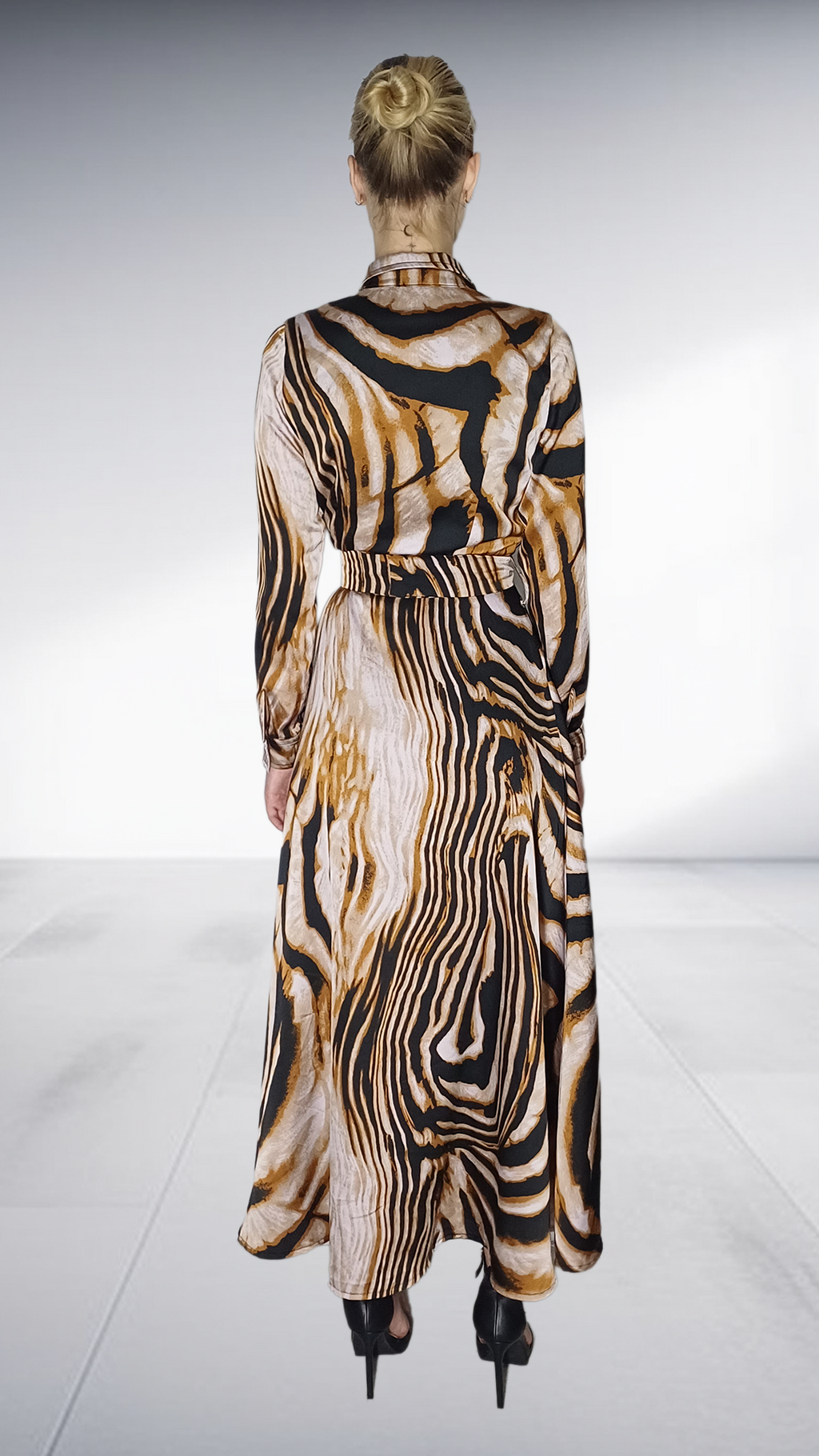 Kayla Stam Zebra Print Satin Shirt Dress - Animal Print Maxi AfricaRise Online Kayla Stam Zebra Print Satin Shirt Dress - Animal Print Maxi AfricaRise Online