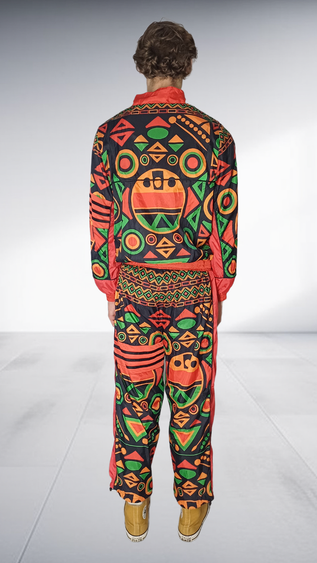 NguniBrand Ndebele Print Tracksuit - Red & Black