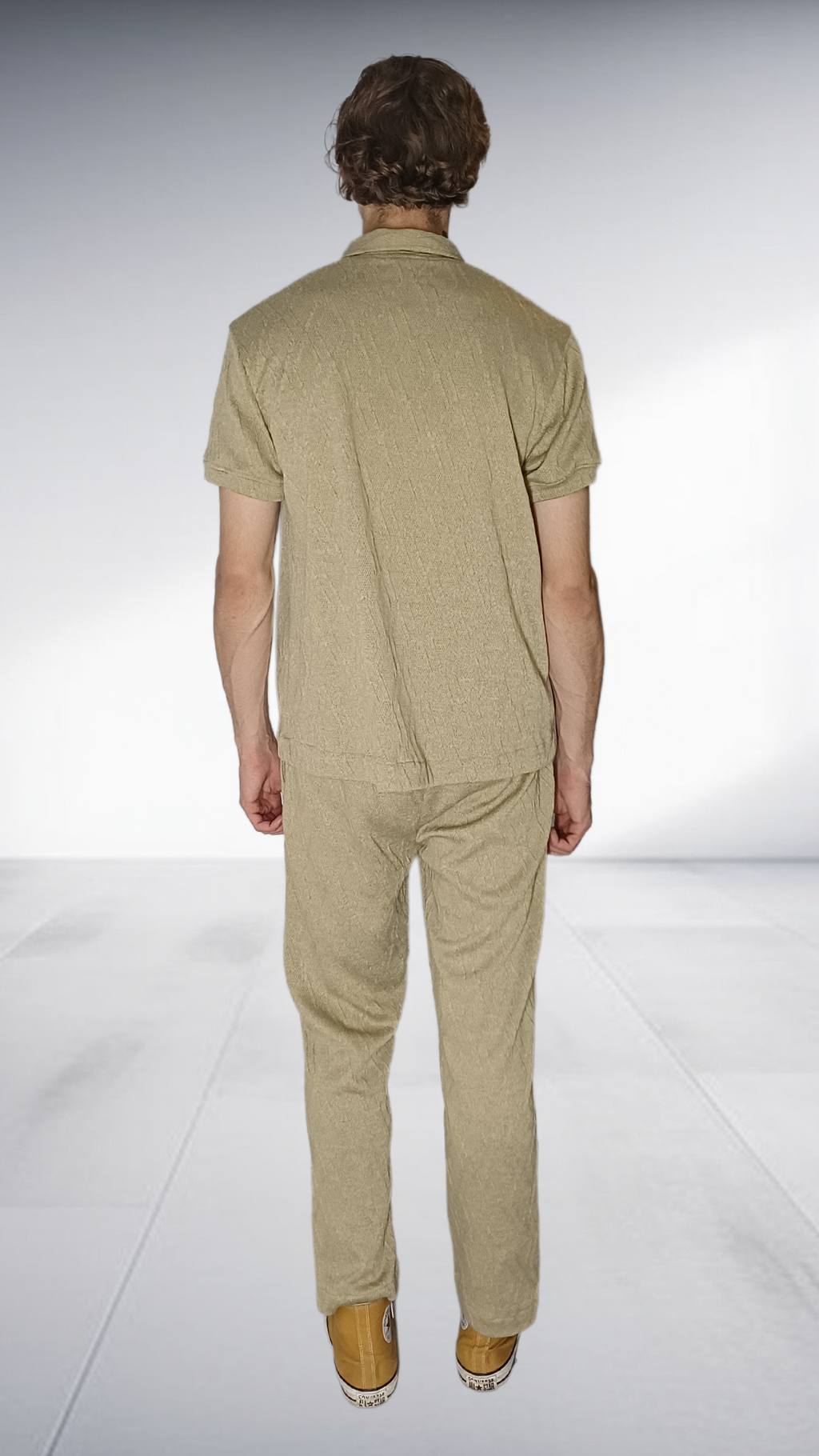 ZIMKHITHA Khaki Polo & Pants Two-Piece Set