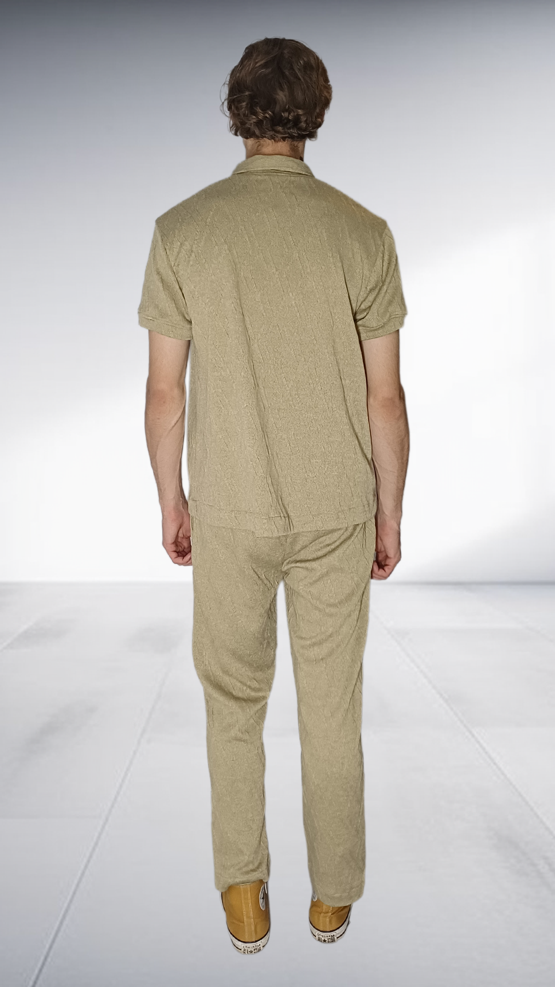 ZIMKHITHA Khaki Polo & Pants Two-Piece Set