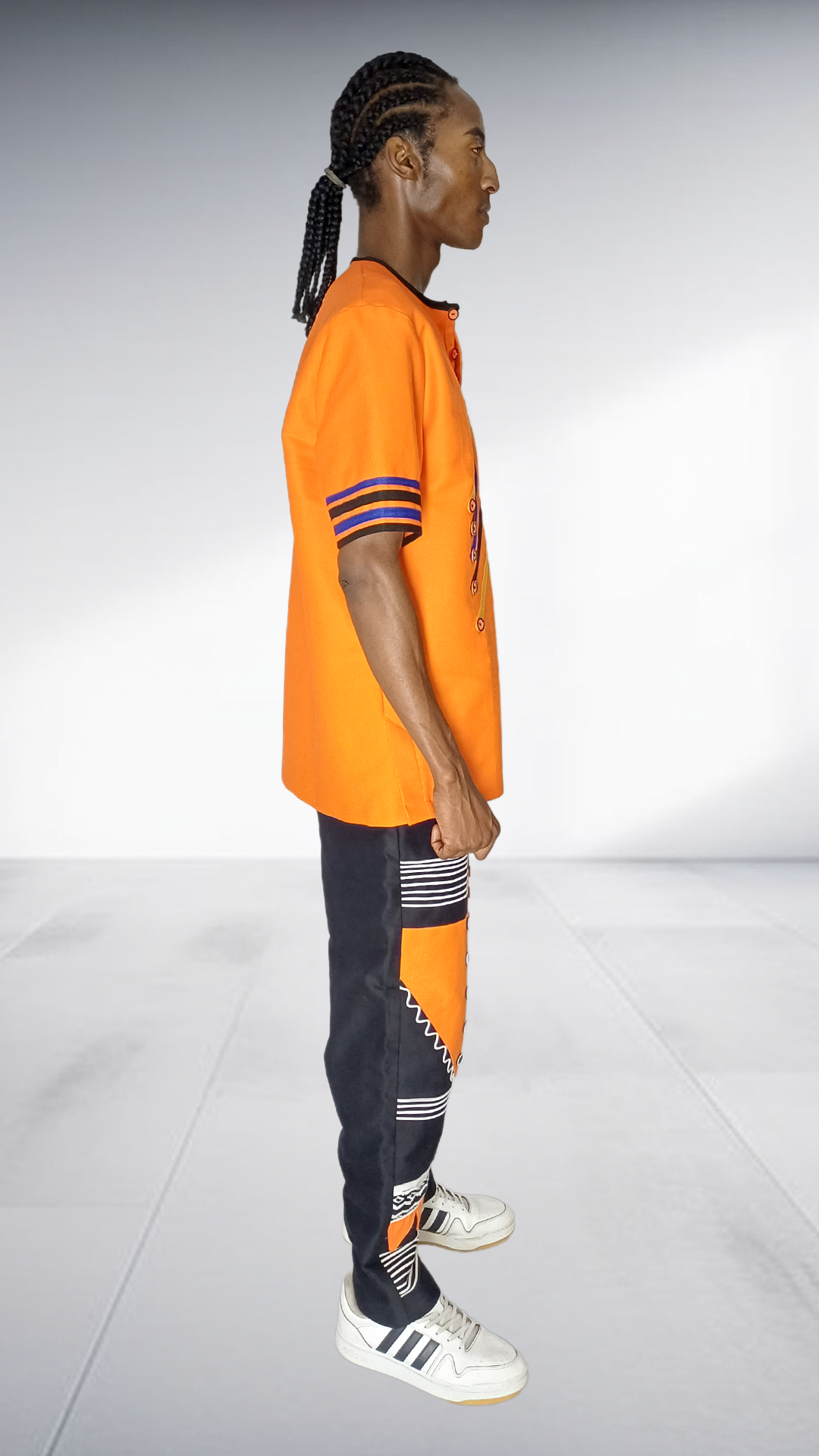 Ephymol Mbaco Xhosa Two-Piece Set - Orange & Navy