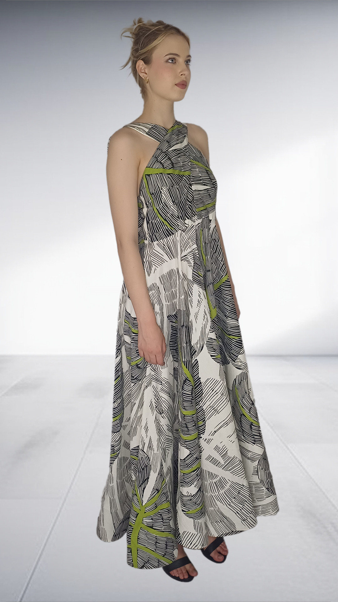 Thula Sindi - Claire Abstract Print Halter Maxi Dress