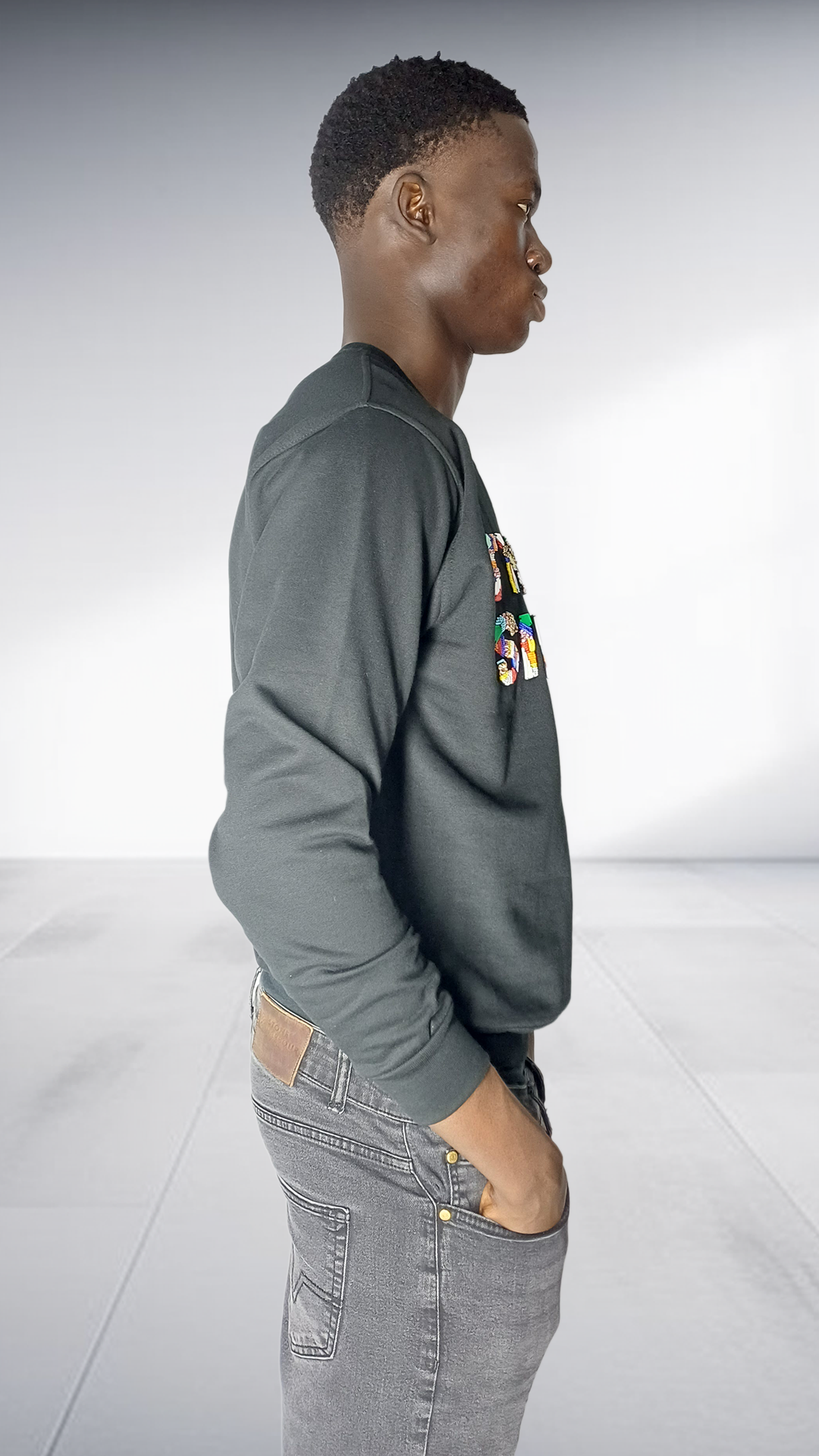 Thula Sindi Beaded Logo Sweatshirt - Black