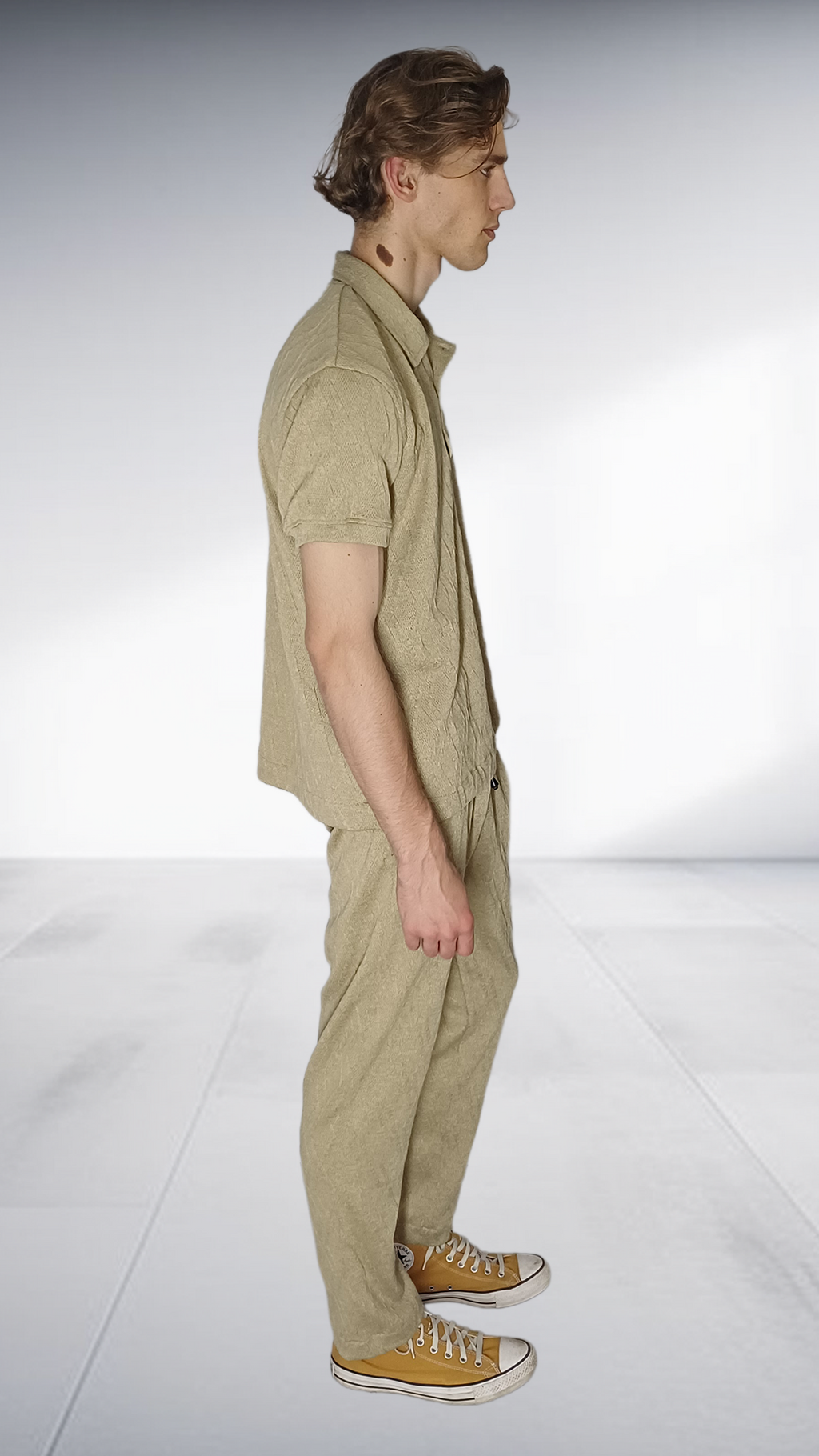 ZIMKHITHA Khaki Polo & Pants Two-Piece Set