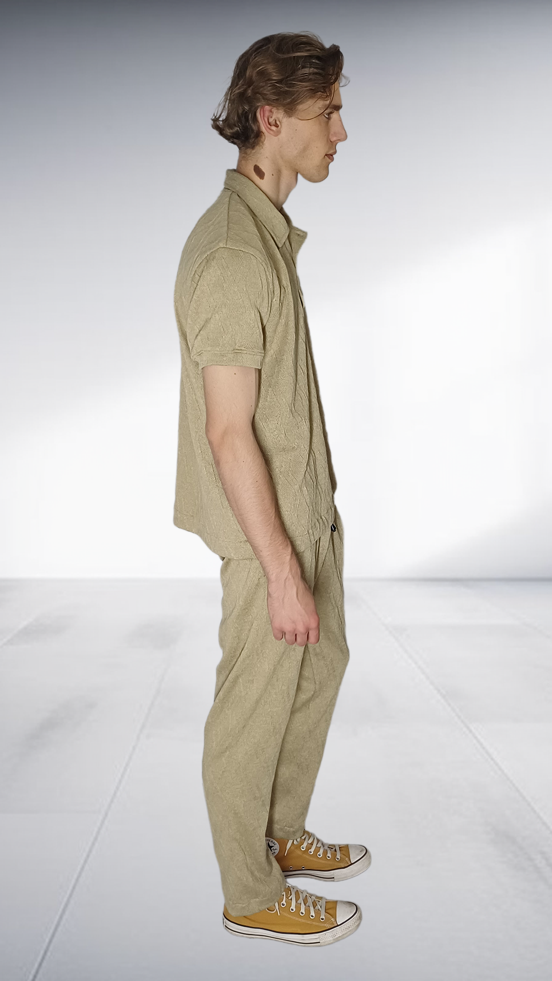 ZIMKHITHA Khaki Polo & Pants Two-Piece Set