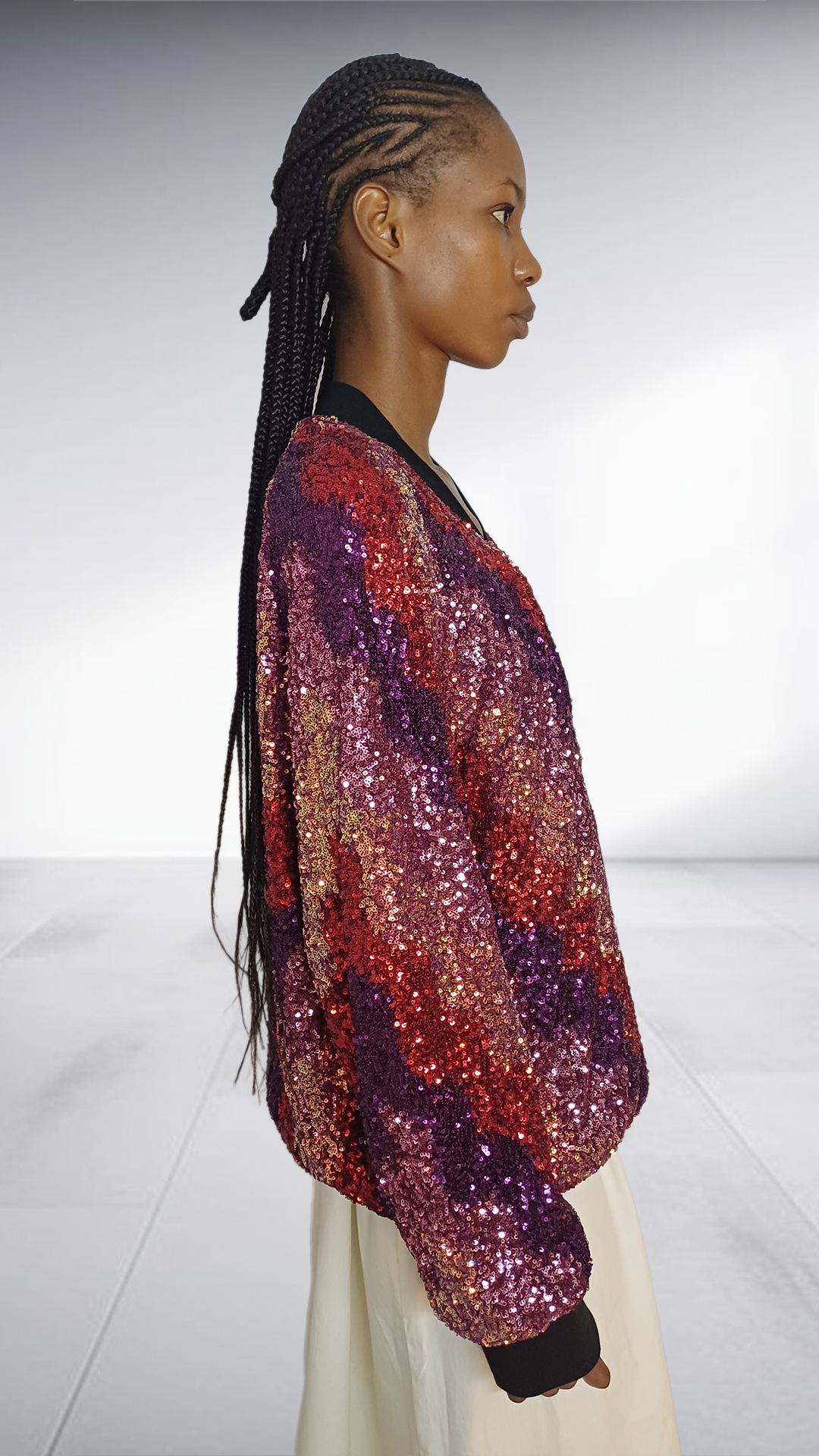 Sparkly Multicolor Sequin Bomber Jacket