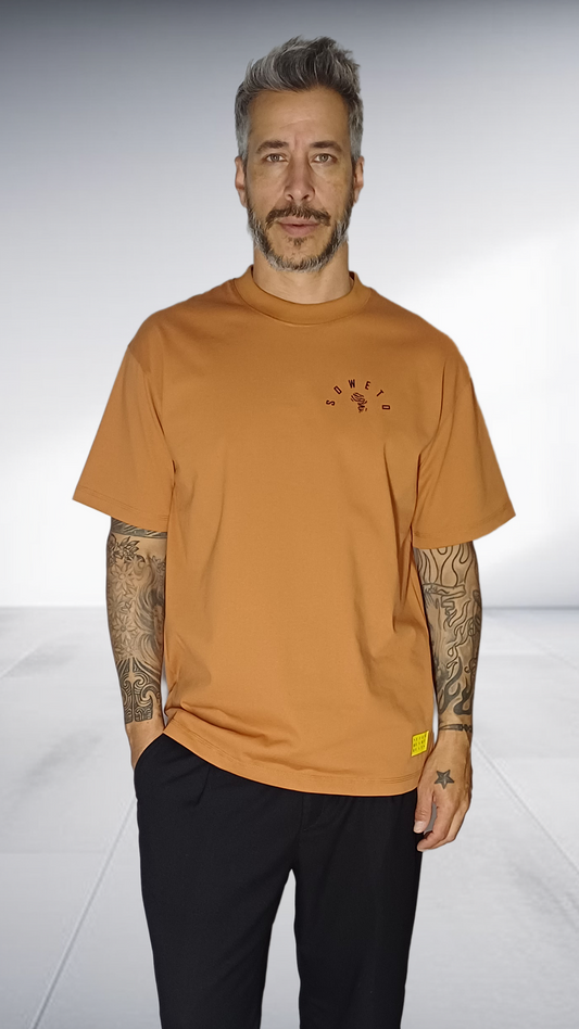 SE7EN HEART BEATS Soweto Department Musician T-Shirt - Mustard & Black