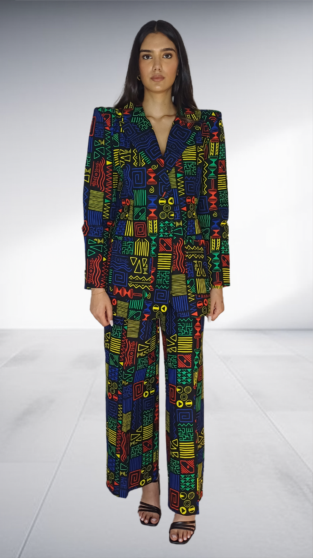 LOLO D African Print Blazer Suit