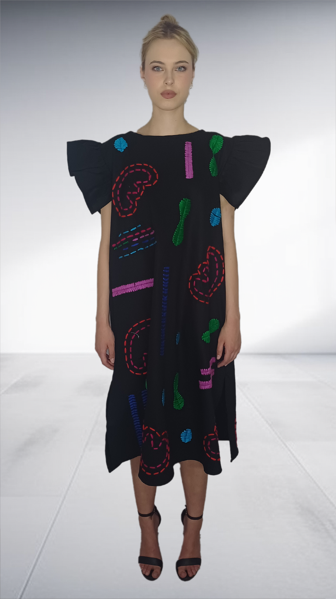 Doodle Hand Embroidery Dress