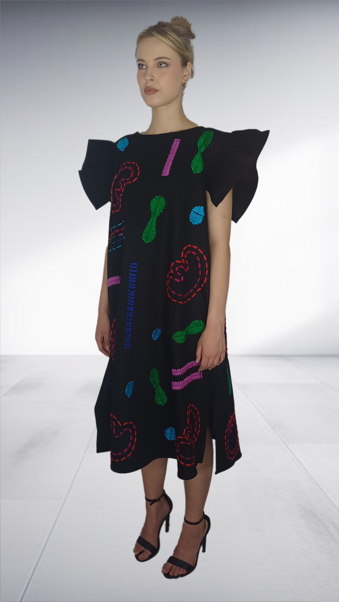 Doodle Hand Embroidery Dress