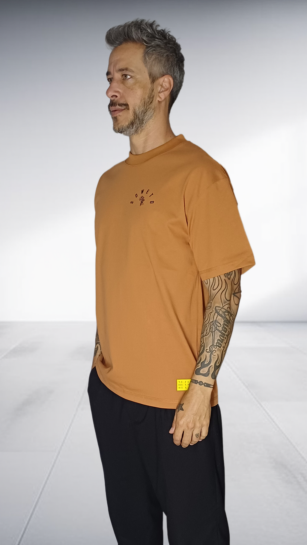 SE7EN HEART BEATS Soweto Department Musician T-Shirt - Mustard & Black