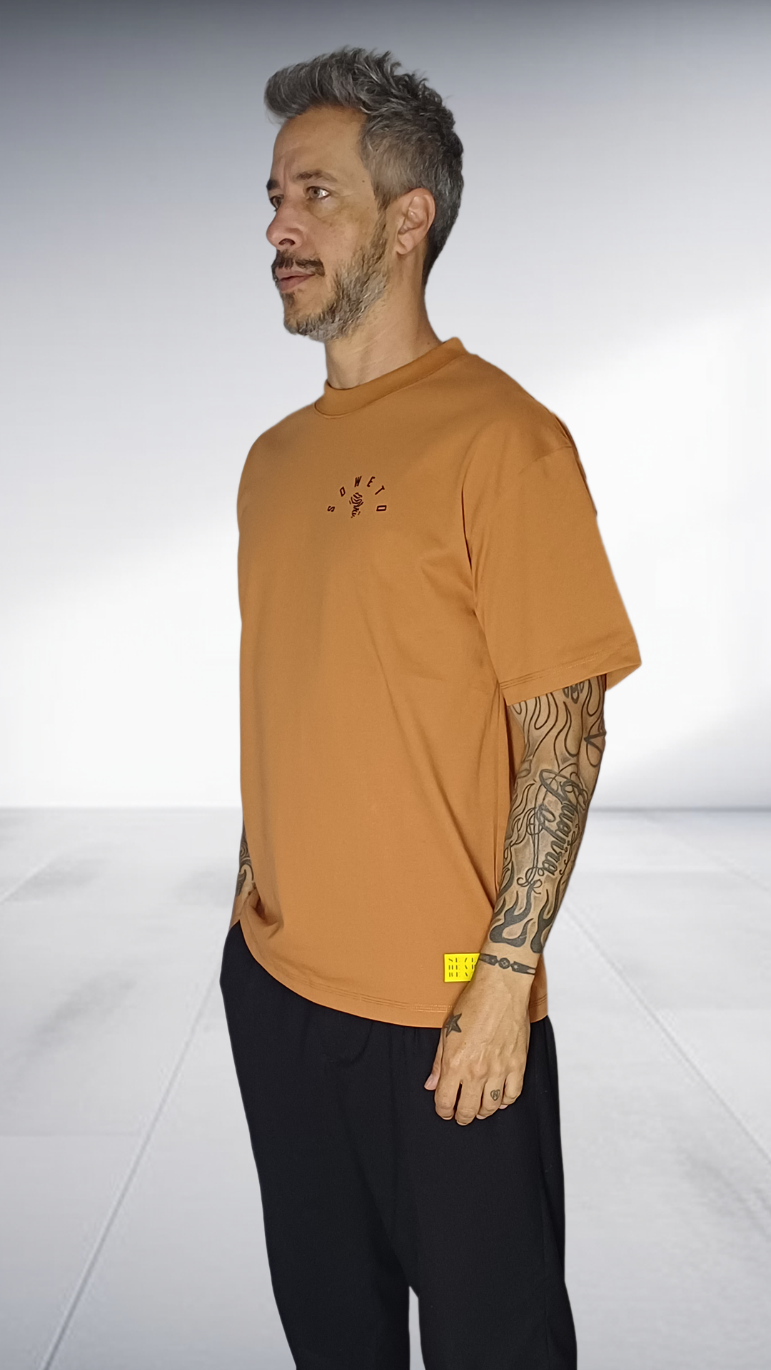 SE7EN HEART BEATS Soweto Department Musician T-Shirt - Mustard & Black