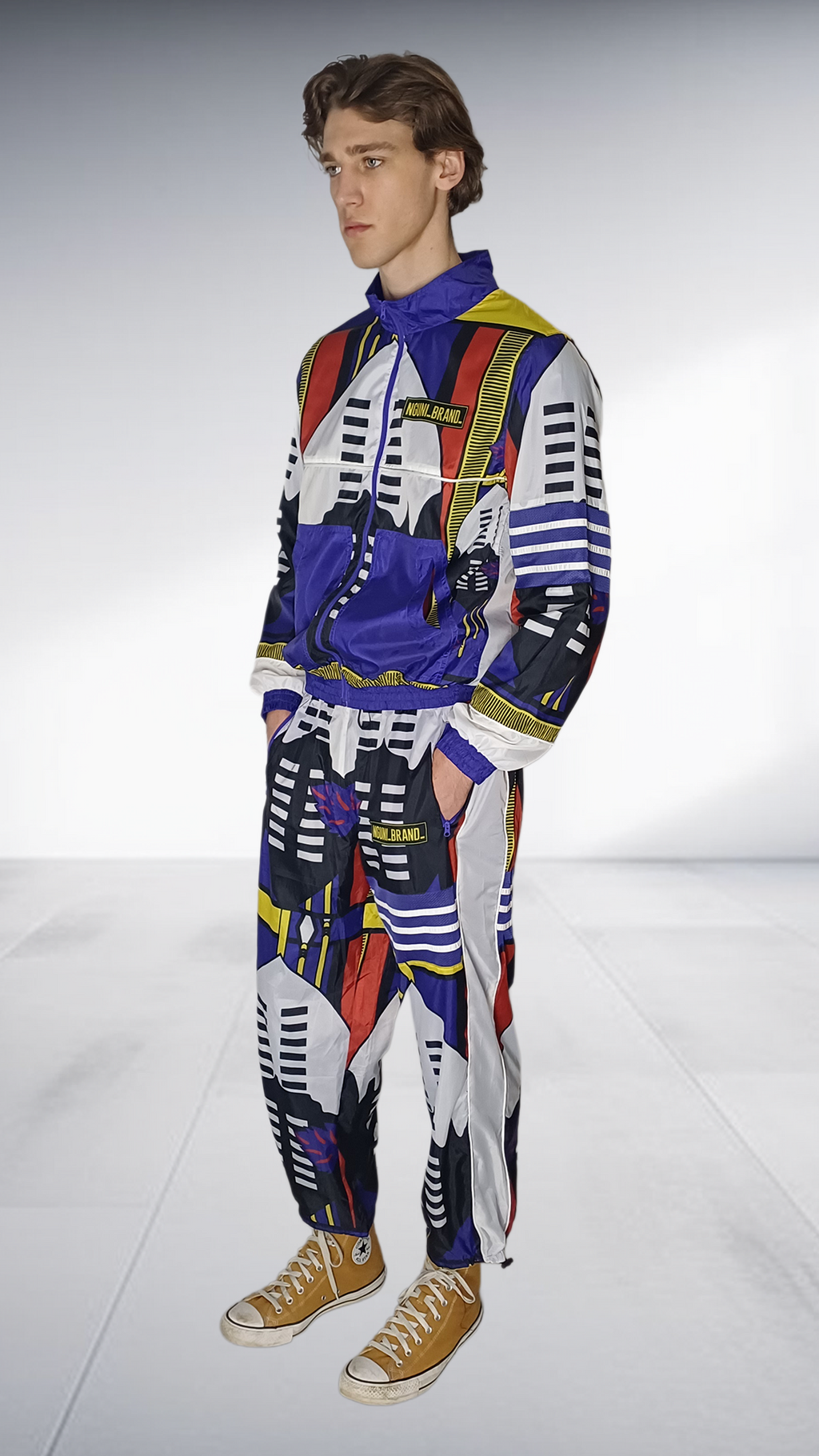 NguniBrand Ndebele Print Tracksuit - Royal Blue & Multicolor – Tracksuit, view 2 | AfricaRise