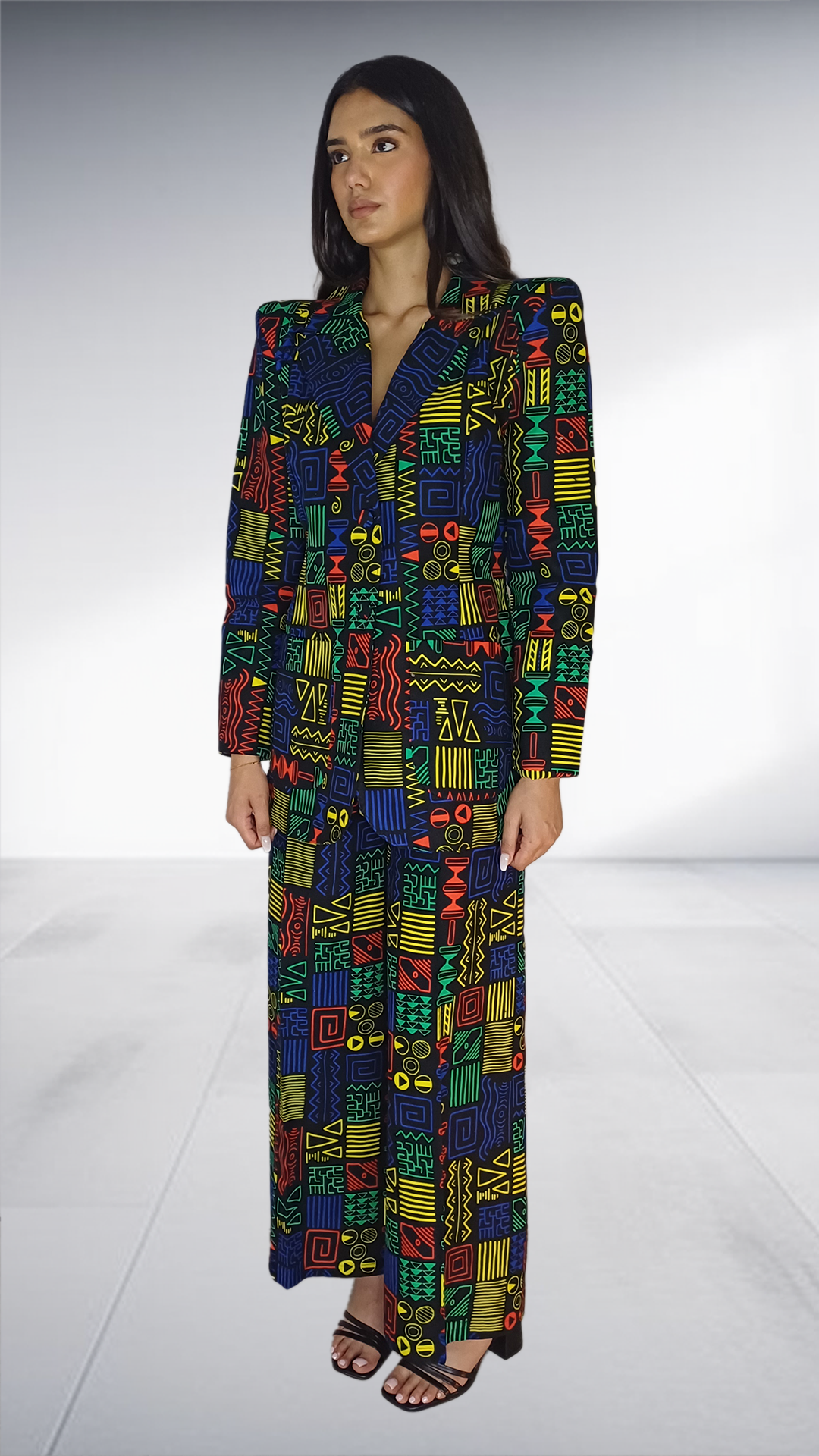 LOLO D African Print Blazer Suit