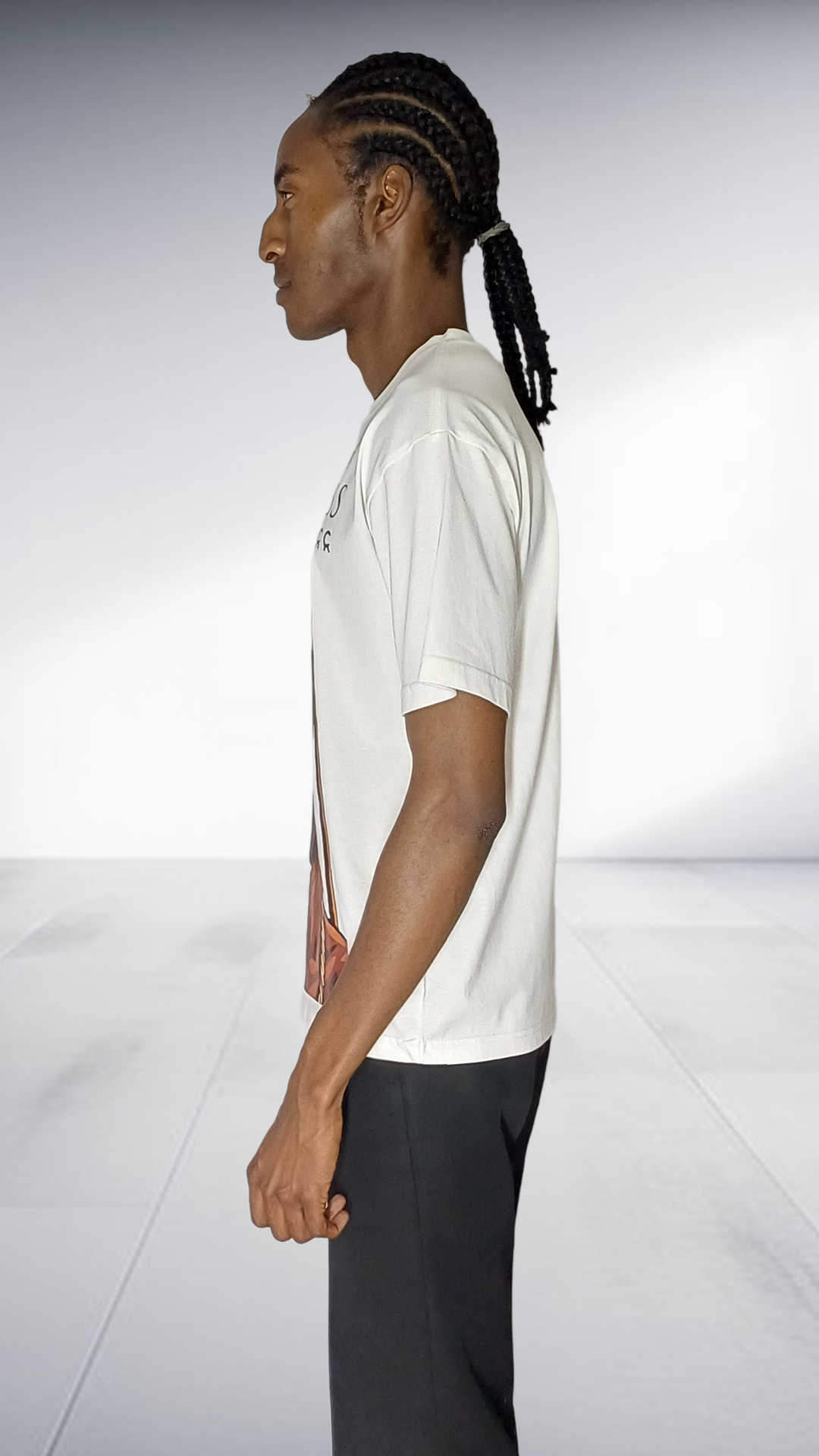 Afrikanswiss Graphic Portrait T-Shirt - Cream