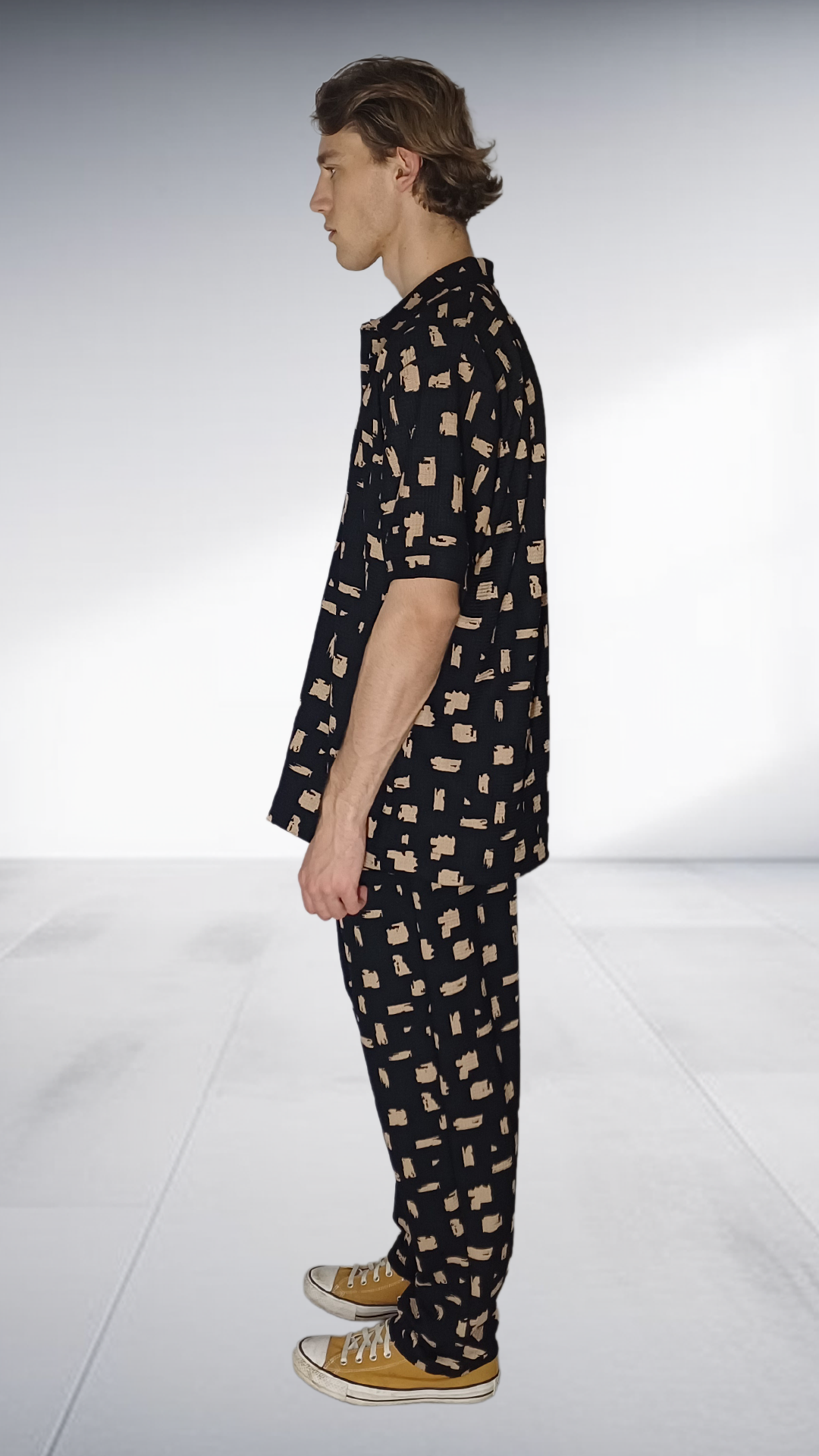 ZIMKHITHA Black Printed Shirt & Pants Set