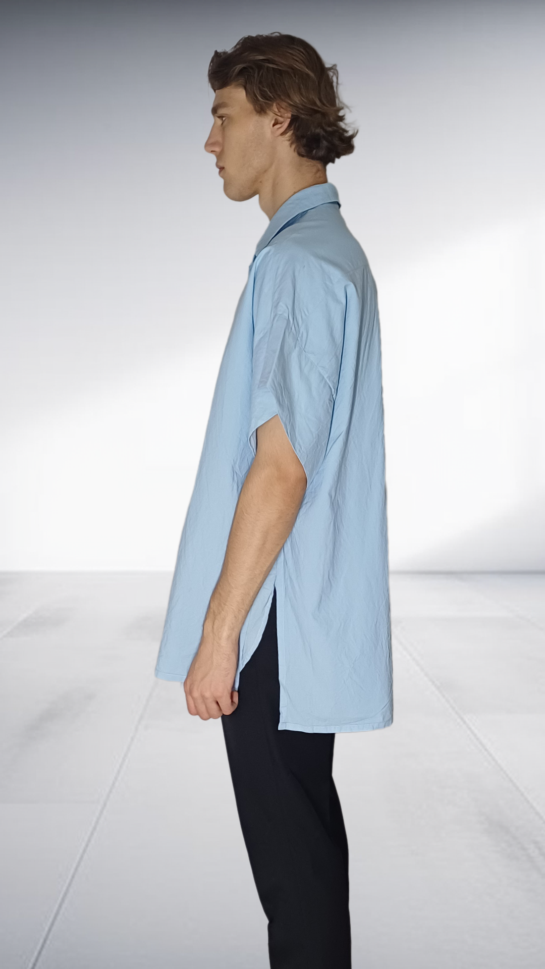 Sipho Mbuto Oversized Short Sleeve Shirt - Sky Blue