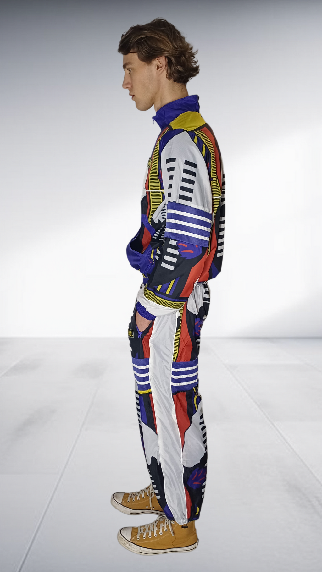 NguniBrand Ndebele Print Tracksuit - Royal Blue & Multicolor – Tracksuit, view 3 | AfricaRise