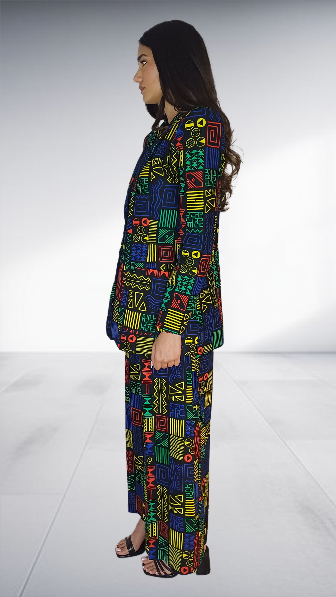 African Print Blazer Suit