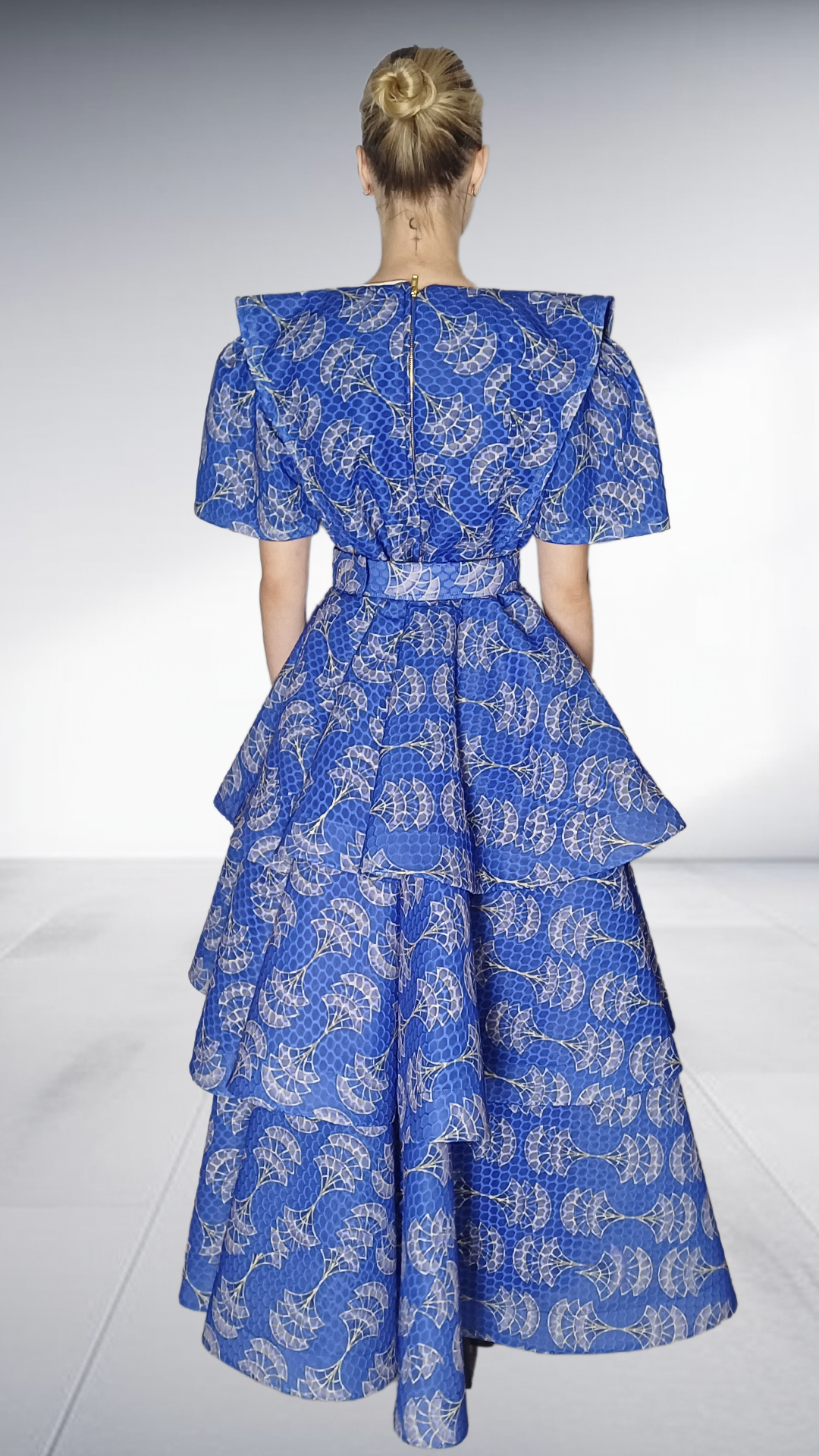 Jozsy Shikisha Tiered Maxi Dress - Royal Blue & Silver