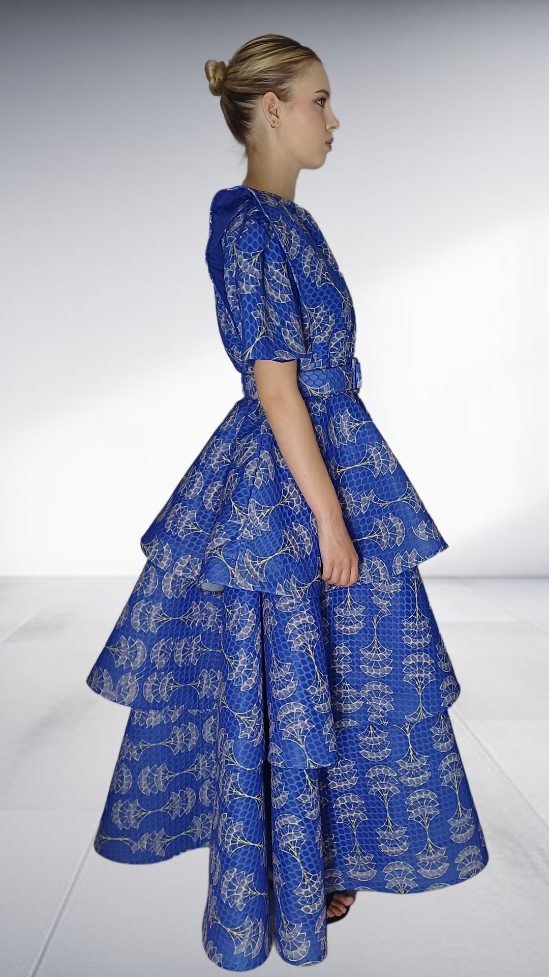 Jozsy Shikisha Tiered Maxi Dress - Royal Blue & Silver