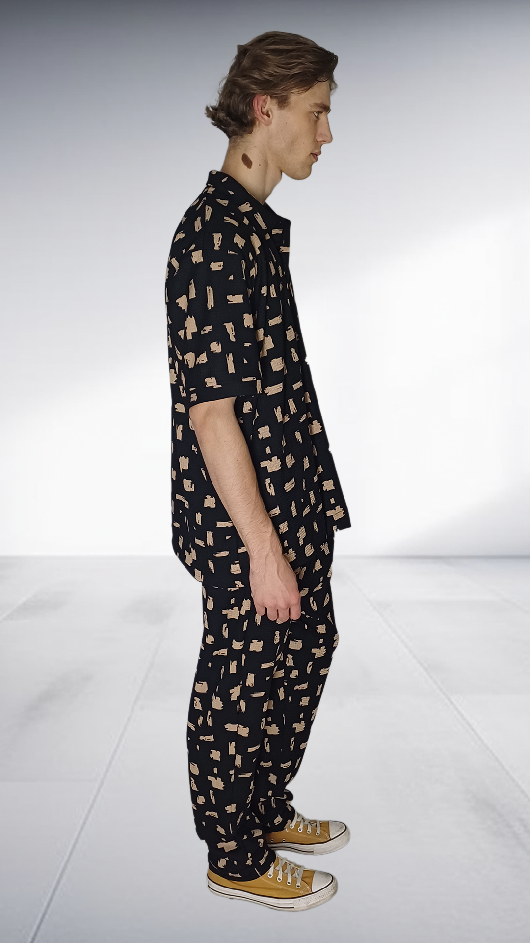 ZIMKHITHA Black Printed Shirt & Pants Set