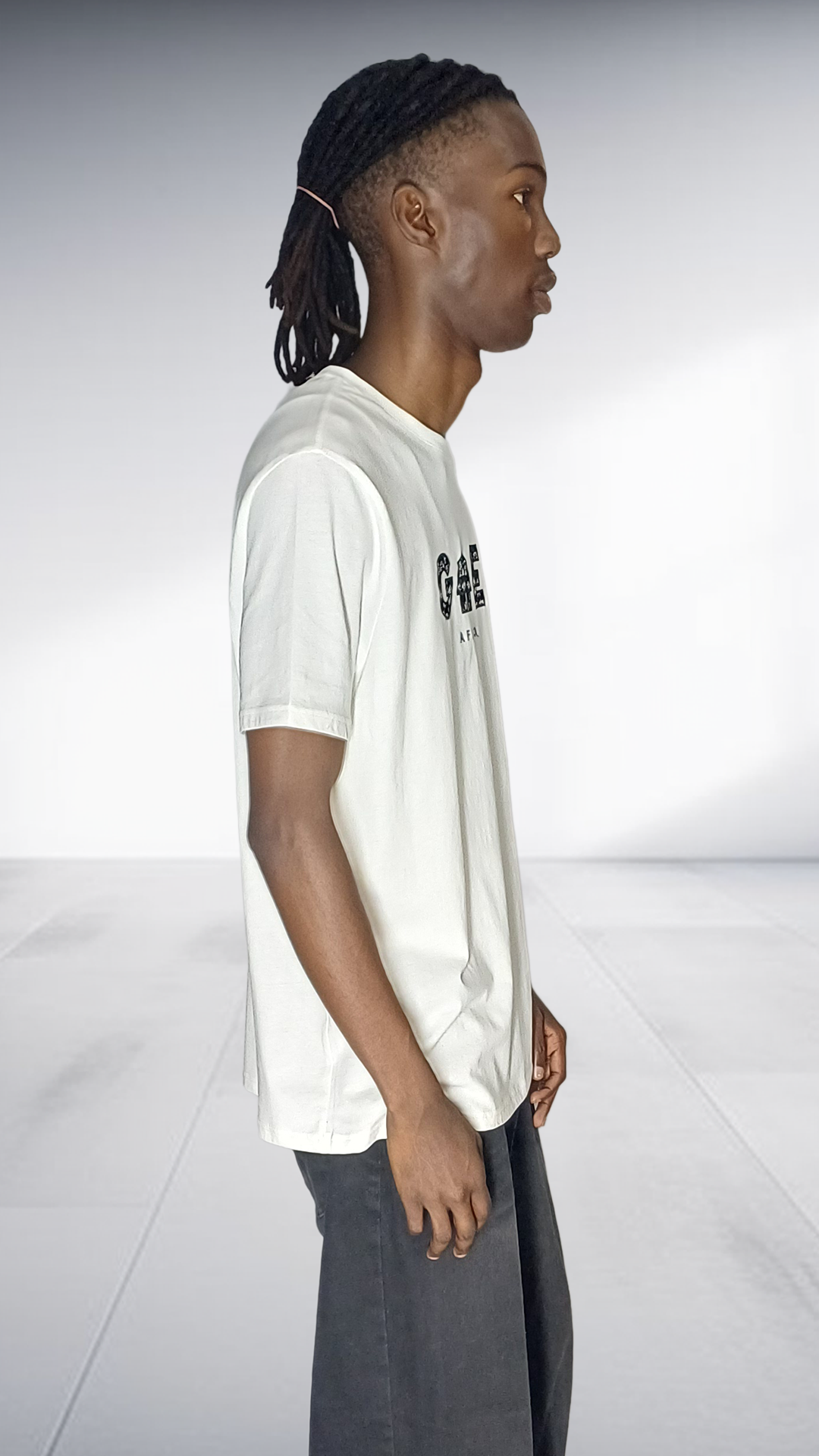 GAE Africa Logo T-Shirt - Cream with African Print